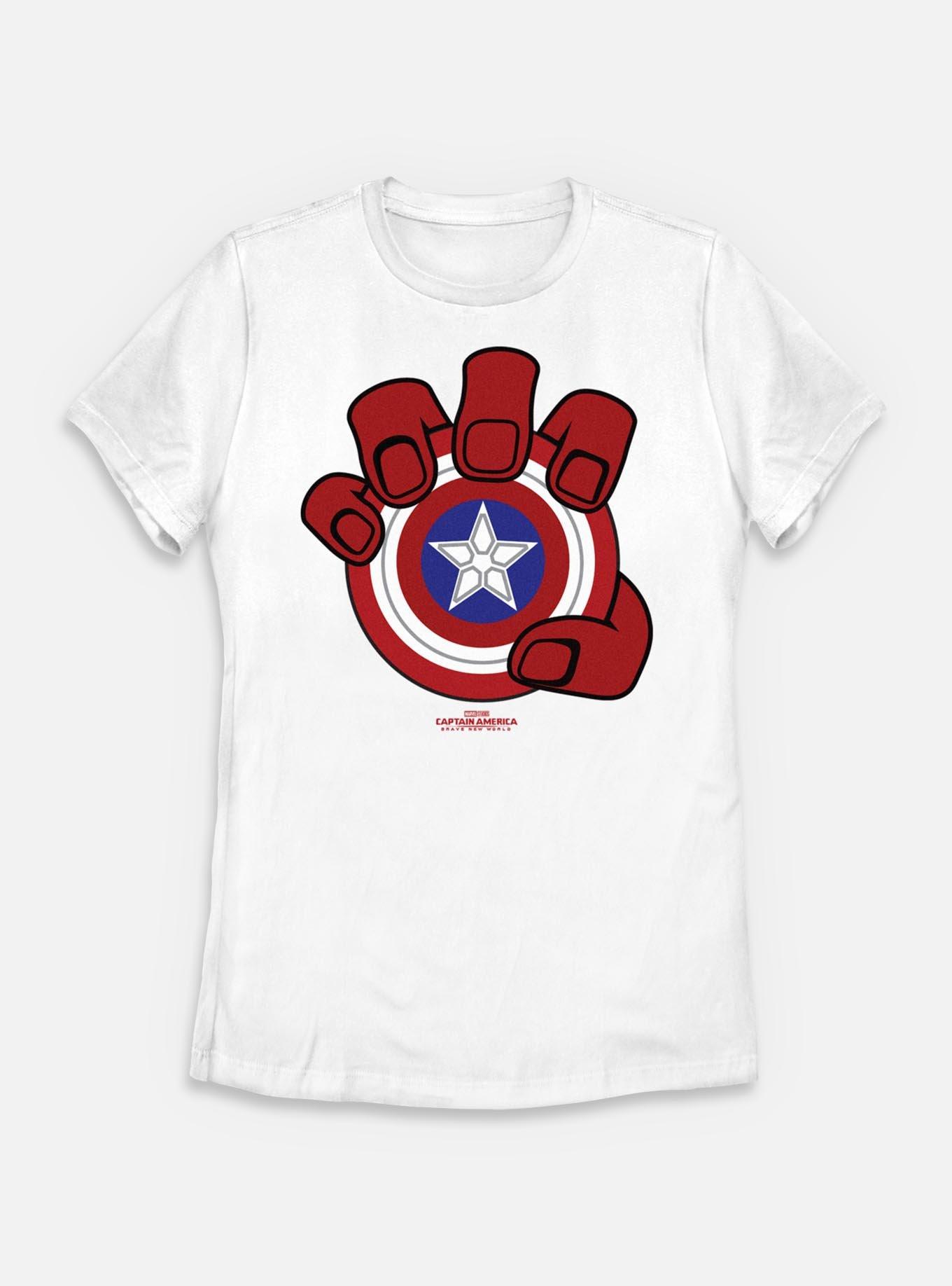 Marvel Captain America: Brave New World Red Hand And Shield Womens T-Shirt, , hi-res