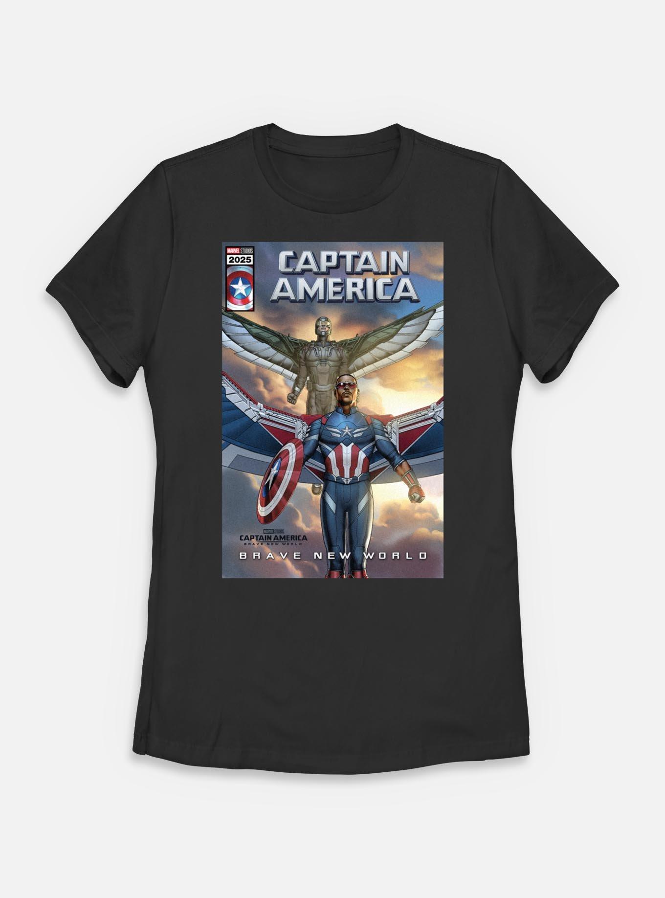 Marvel Captain America: Brave New World Captain And Falcon Womens T-Shirt, BLACK, hi-res