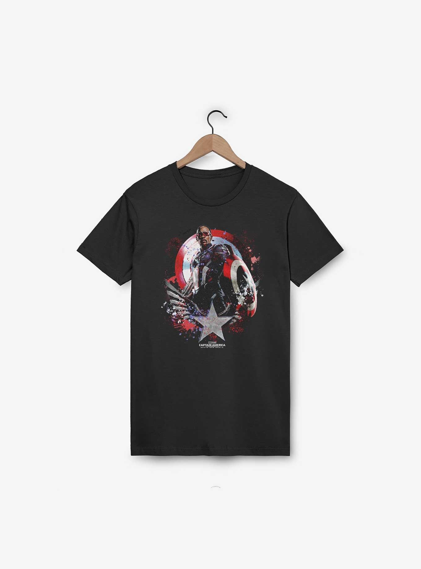 Marvel Captain America: Brave New World Paint Over Shield T-Shirt, BLACK, hi-res
