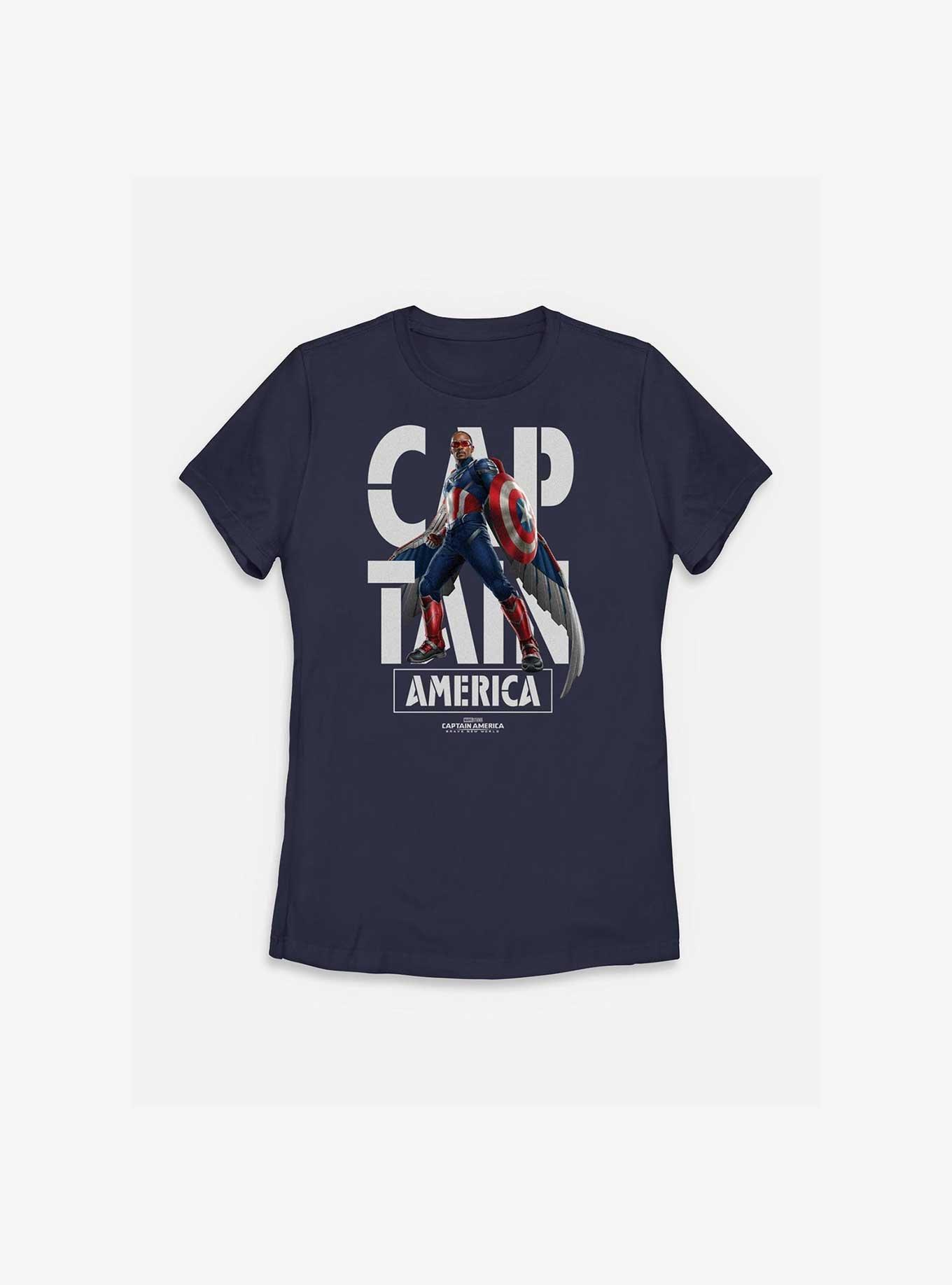Marvel Captain America: Brave New World Cap In Name Womens T-Shirt, NAVY, hi-res