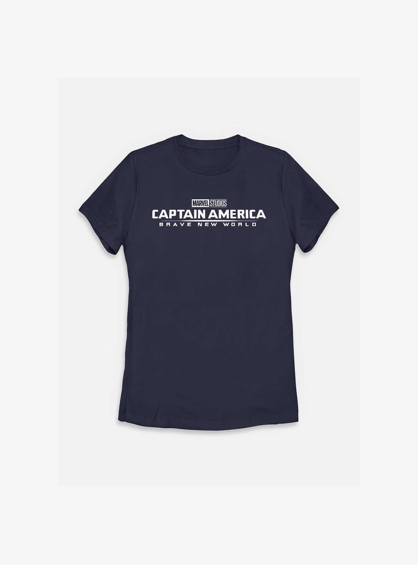 Marvel Captain America: Brave New World Logo Womens T-Shirt, NAVY, hi-res