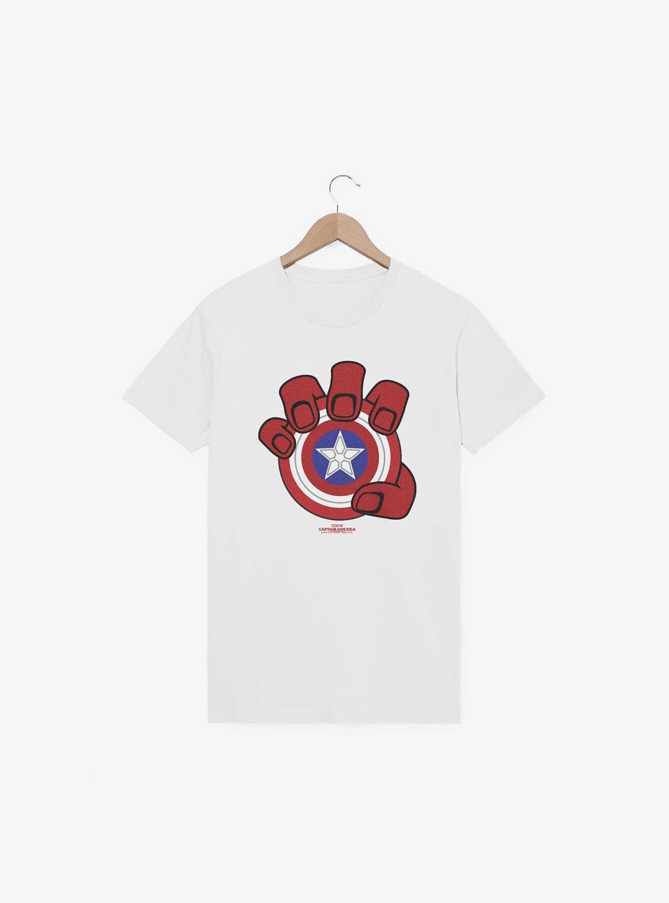 Marvel Captain America: Brave New World Red Hand And Shield T-Shirt, WHITE, hi-res