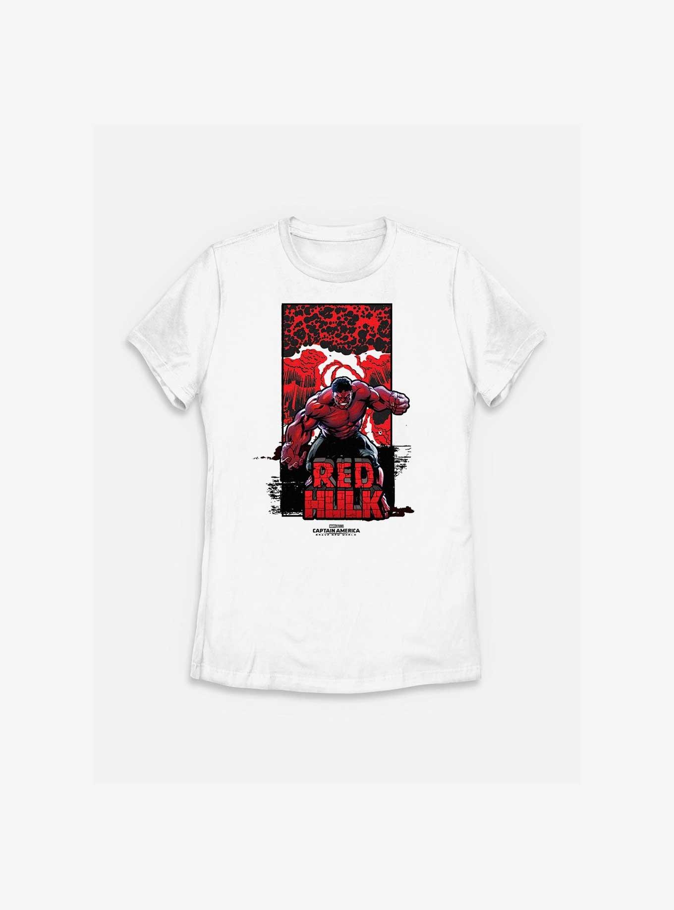 Marvel Captain America: Brave New World Red Hulk Bomb Womens T-Shirt, WHITE, hi-res