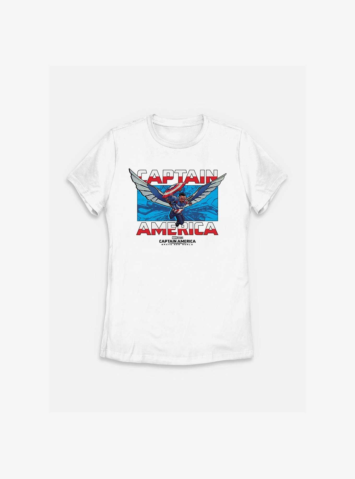 Marvel Captain America: Brave New World Sam Captain America Womens T-Shirt, WHITE, hi-res