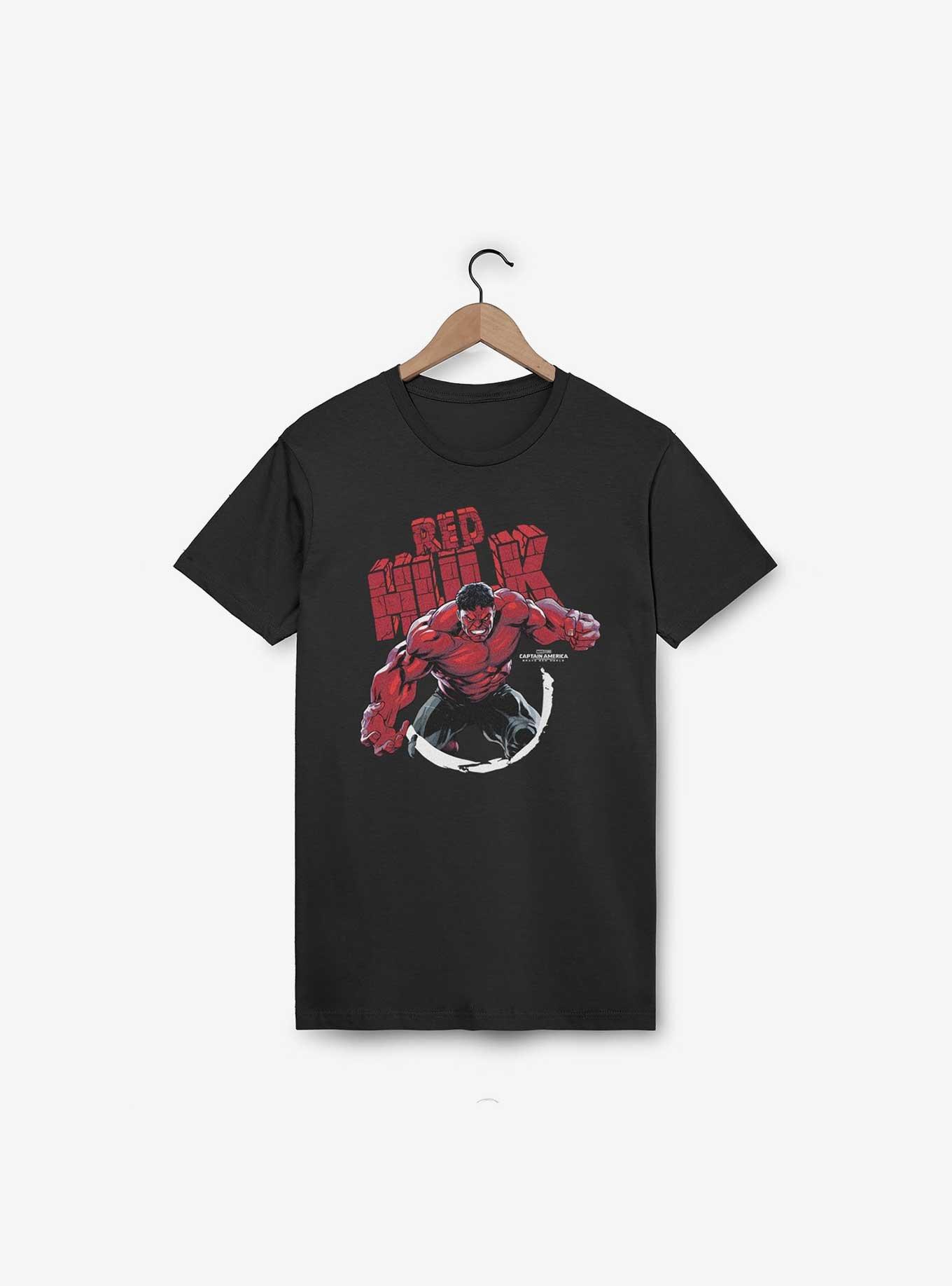 Marvel Captain America: Brave New World Red Hulk Circle Stone T-Shirt, BLACK, hi-res
