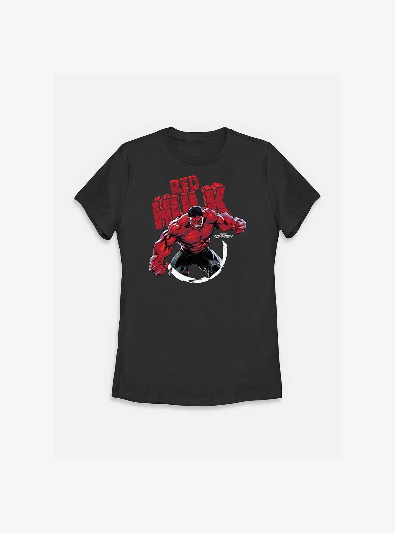 Marvel Captain America: Brave New World Red Hulk Circle Stone Womens T-Shirt, BLACK, hi-res
