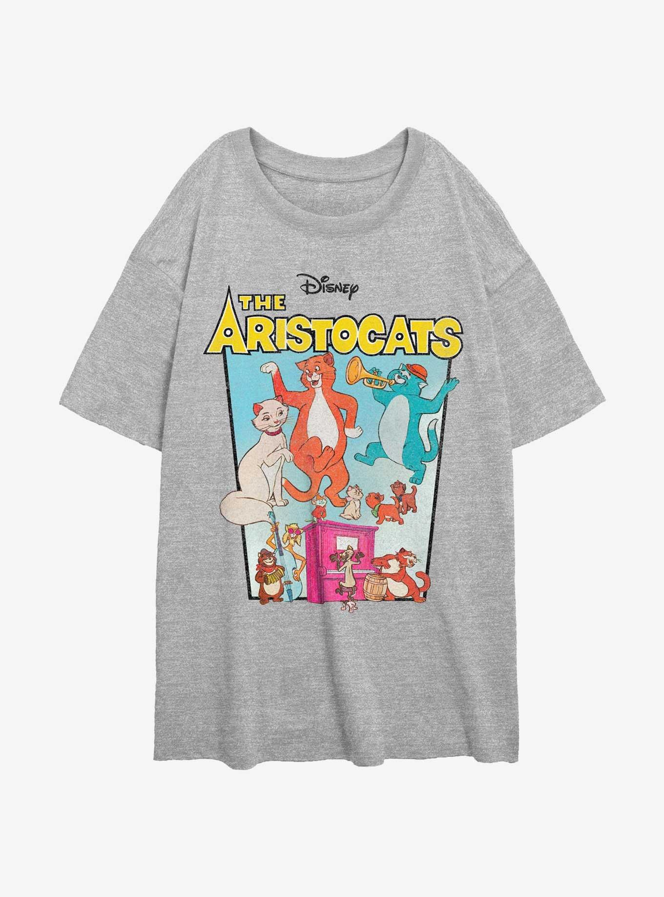 Disney The Aristocats Logo Musical Show Womens Oversized T-Shirt, ATH HTR, hi-res