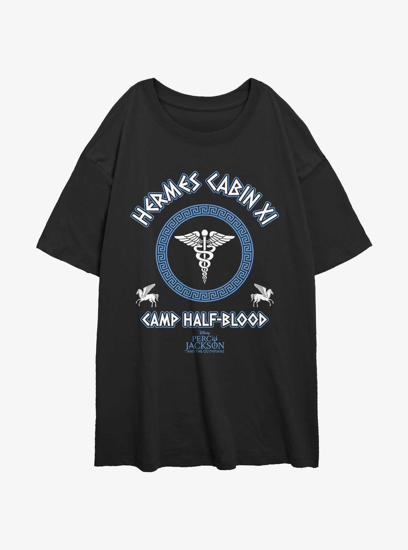 Disney Percy Jackson And The Olympians Hermes Cabin Womens Oversized T-Shirt, BLACK, hi-res