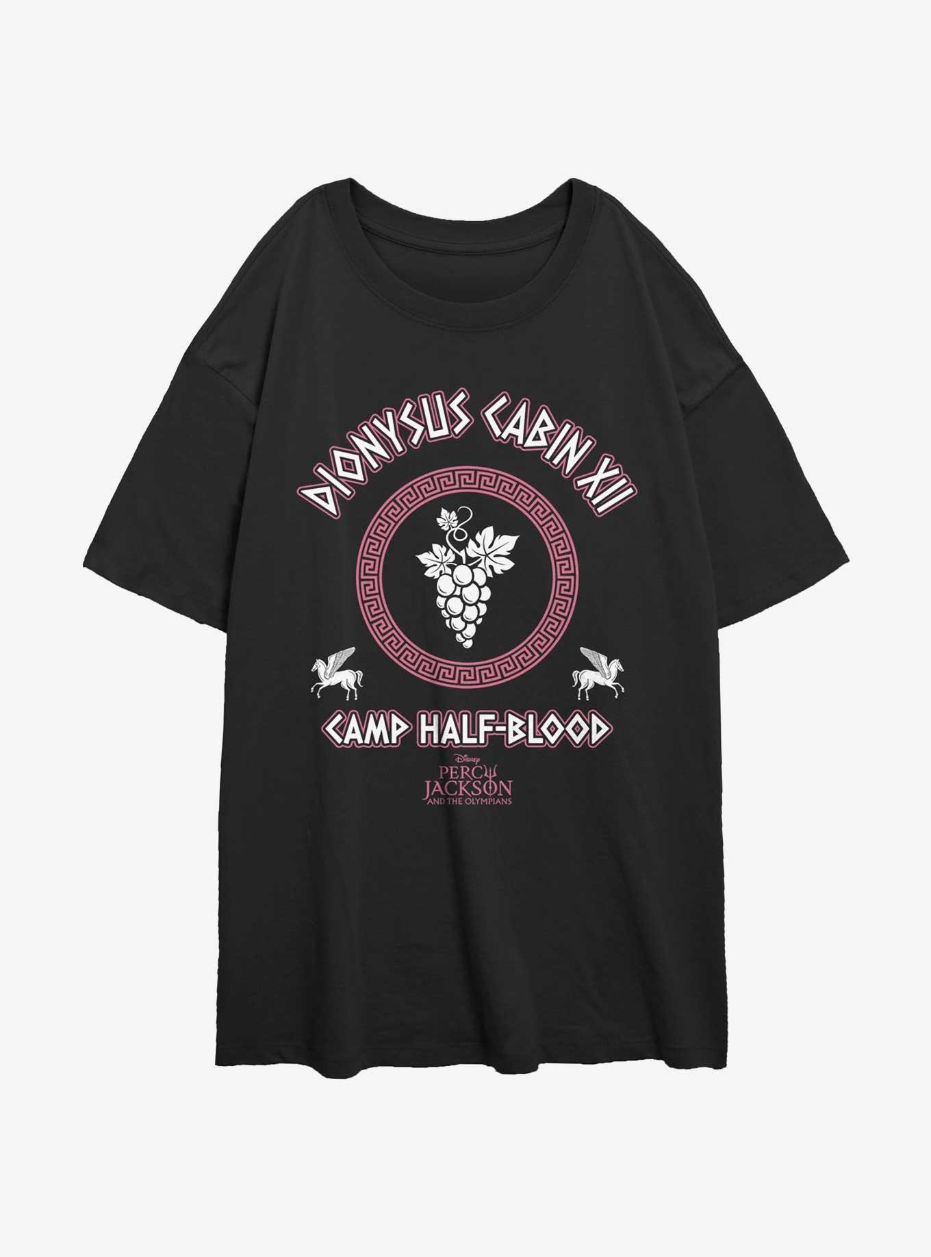 Disney Percy Jackson And The Olympians Dionysus Cabin Womens Oversized T-Shirt, BLACK, hi-res