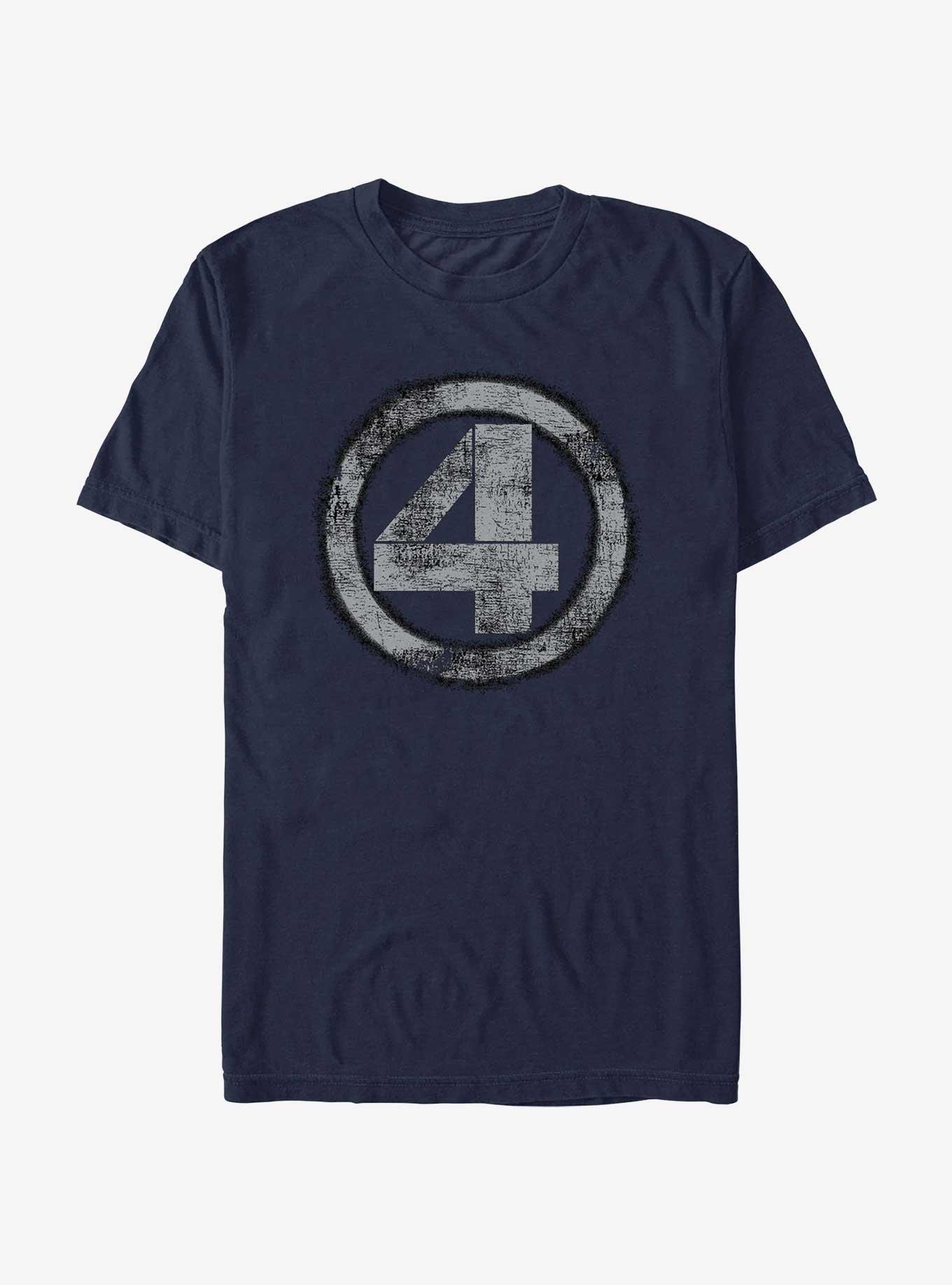 Marvel Fantastic Four Faded Logo T-Shirt, NAVY, hi-res