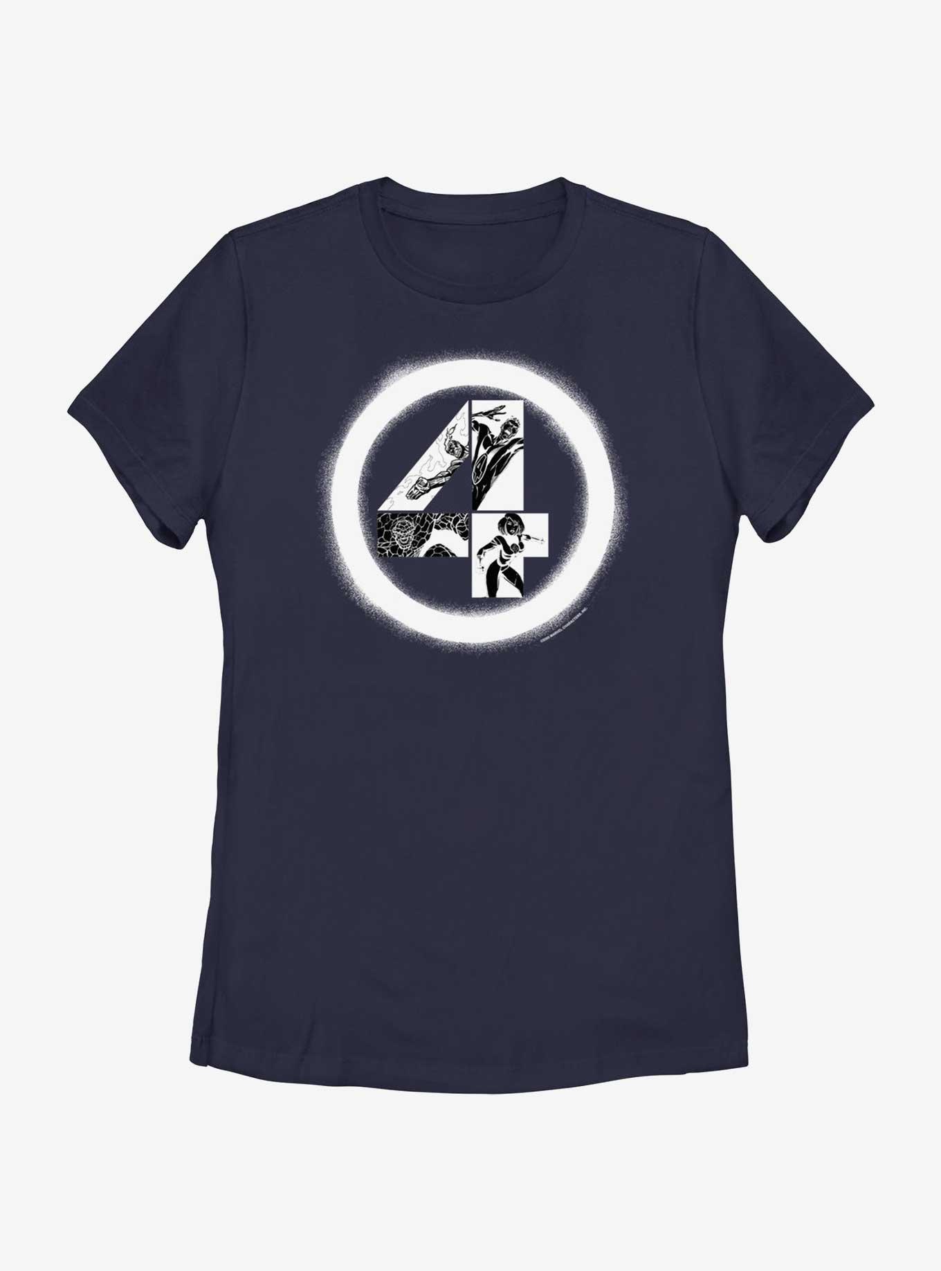 Marvel Fantastic Four Diffused Four Womens T-Shirt, NAVY, hi-res view 1