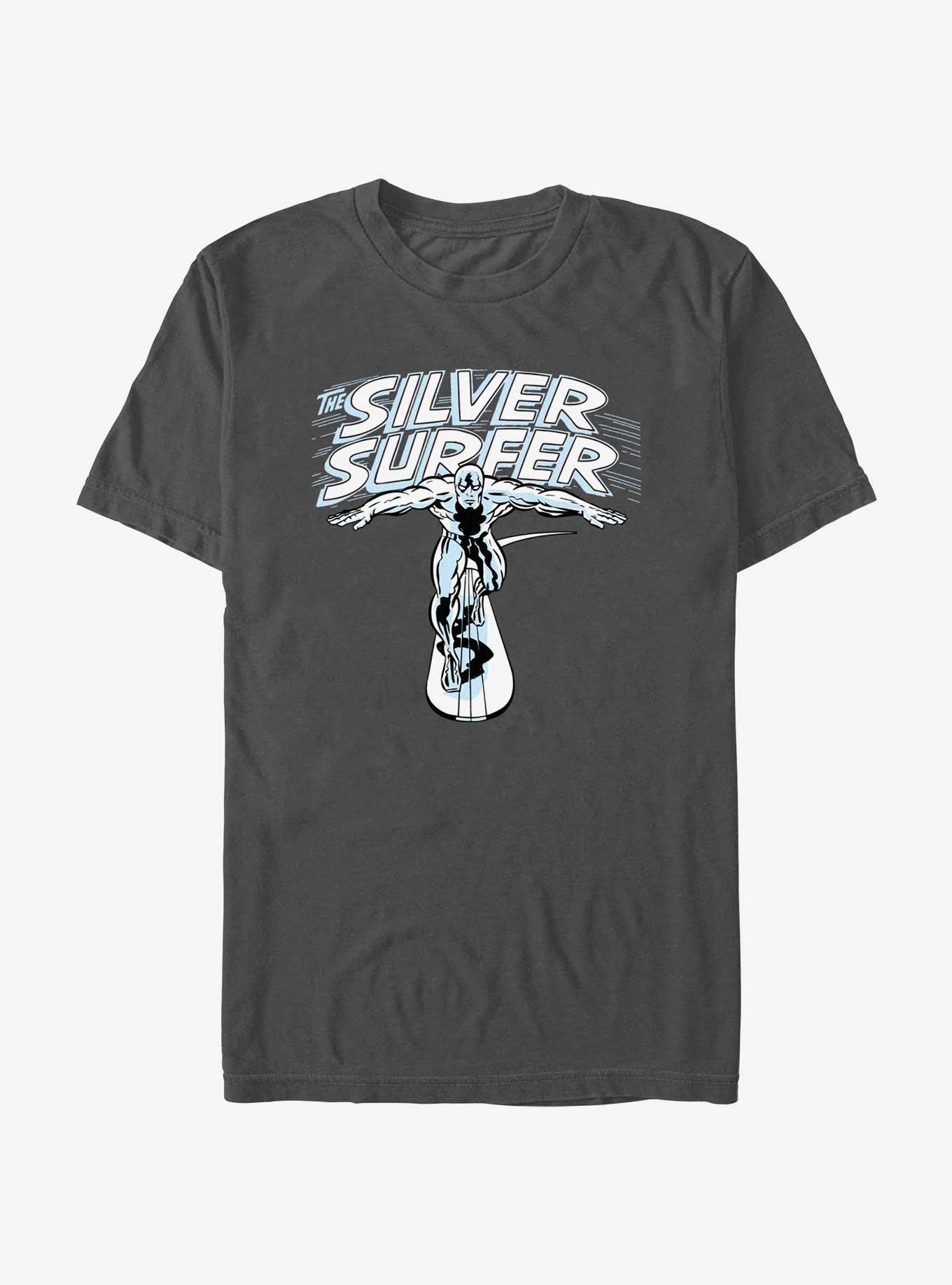 Marvel Fantastic Four Silver Surfer Wordmark T-Shirt, CHARCOAL, hi-res