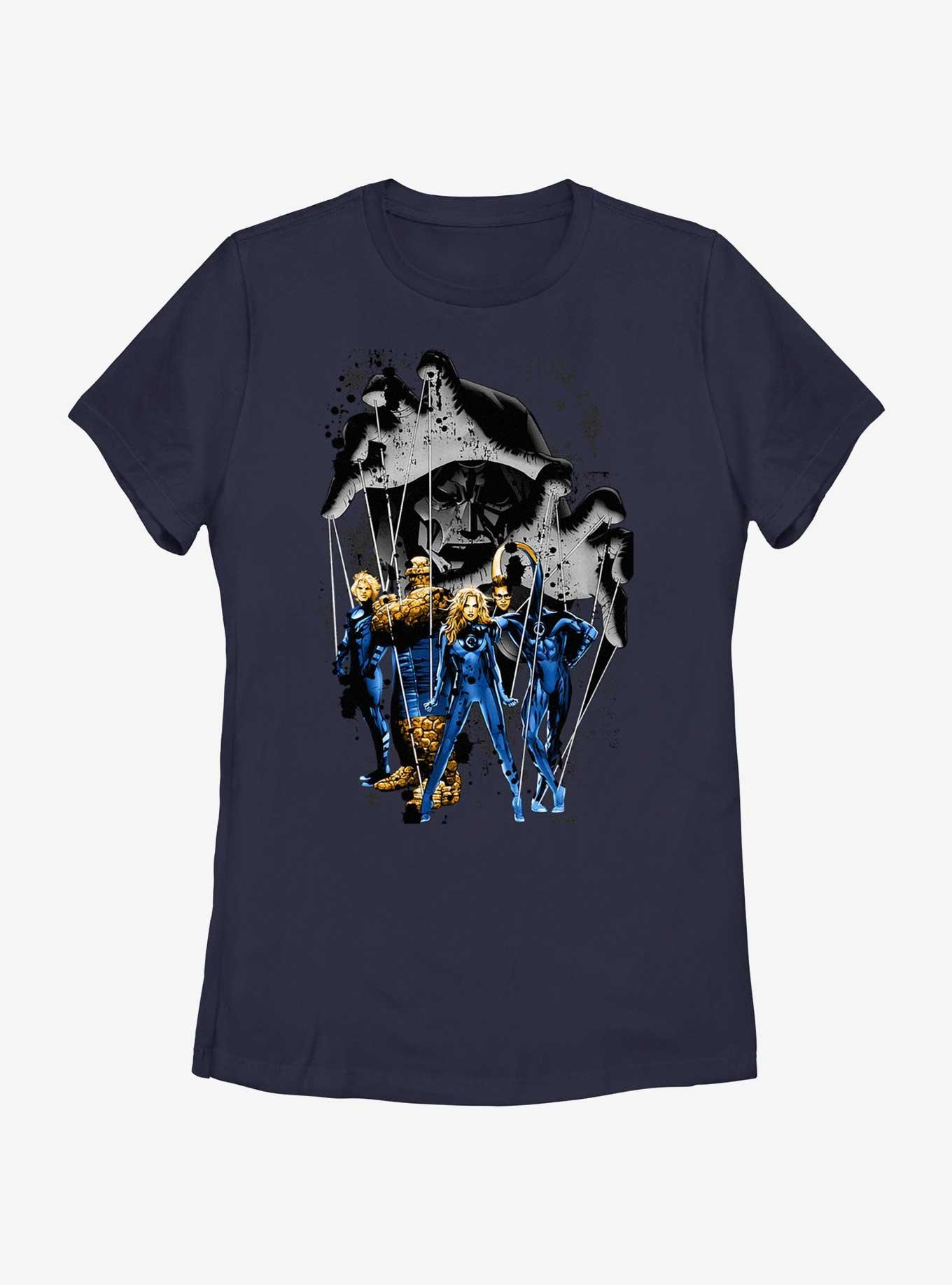 Marvel Fantastic Four Puppet Master Womens T-Shirt, NAVY, hi-res