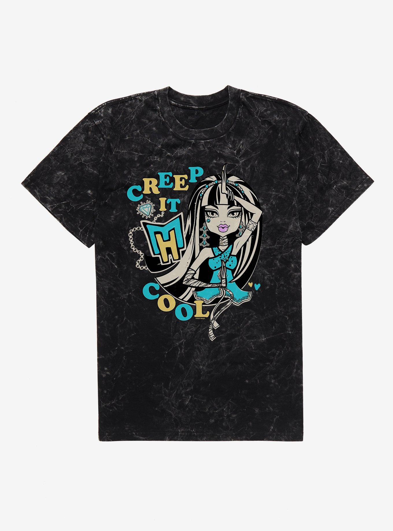 Monster High Creep It Cool Cleo Mineral Wash T-Shirt, BLACK MINERAL WASH, hi-res