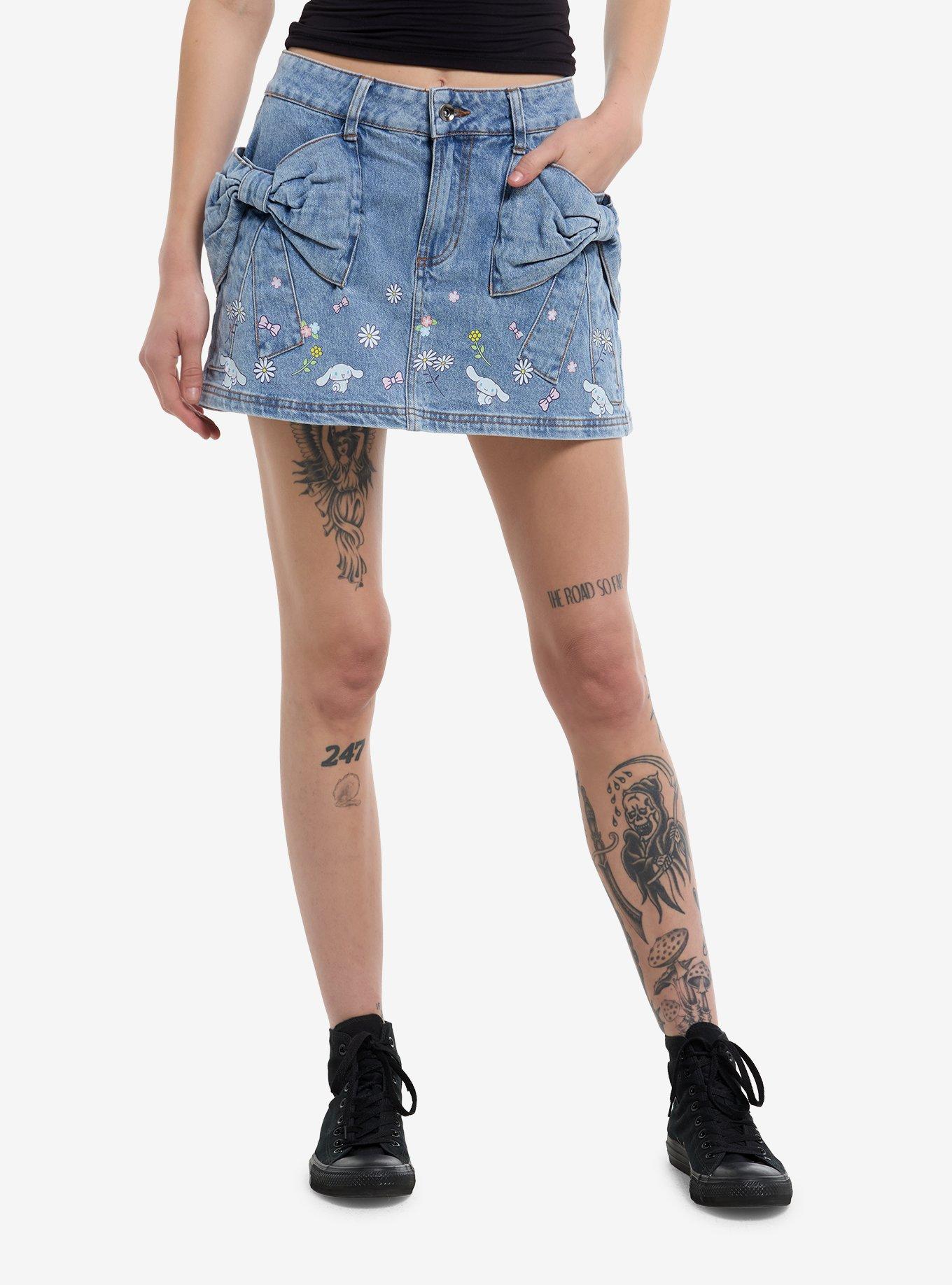 Cinnamoroll Ribbon Pockets Denim Skirt, , hi-res