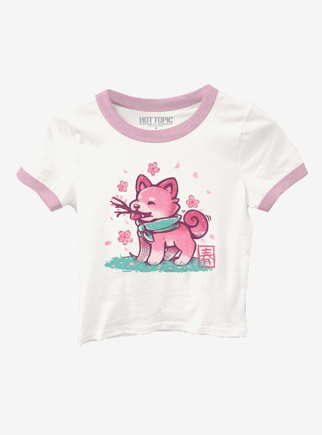 Sakura Shiba Girls Ringer Baby T-Shirt, , hi-res