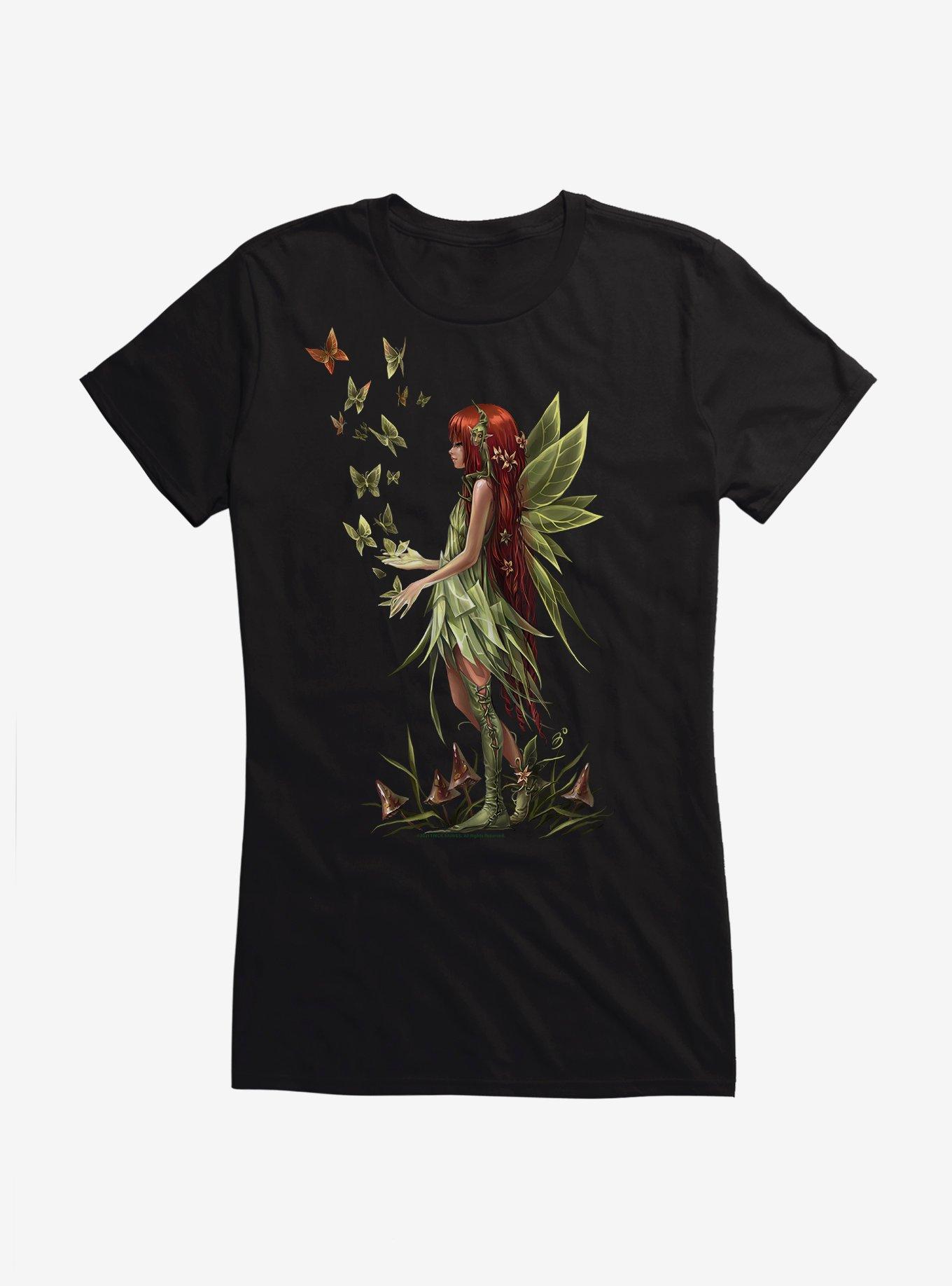 Fairies By Trick Sweet Green Fairy Girls T-Shirt, BLACK, hi-res