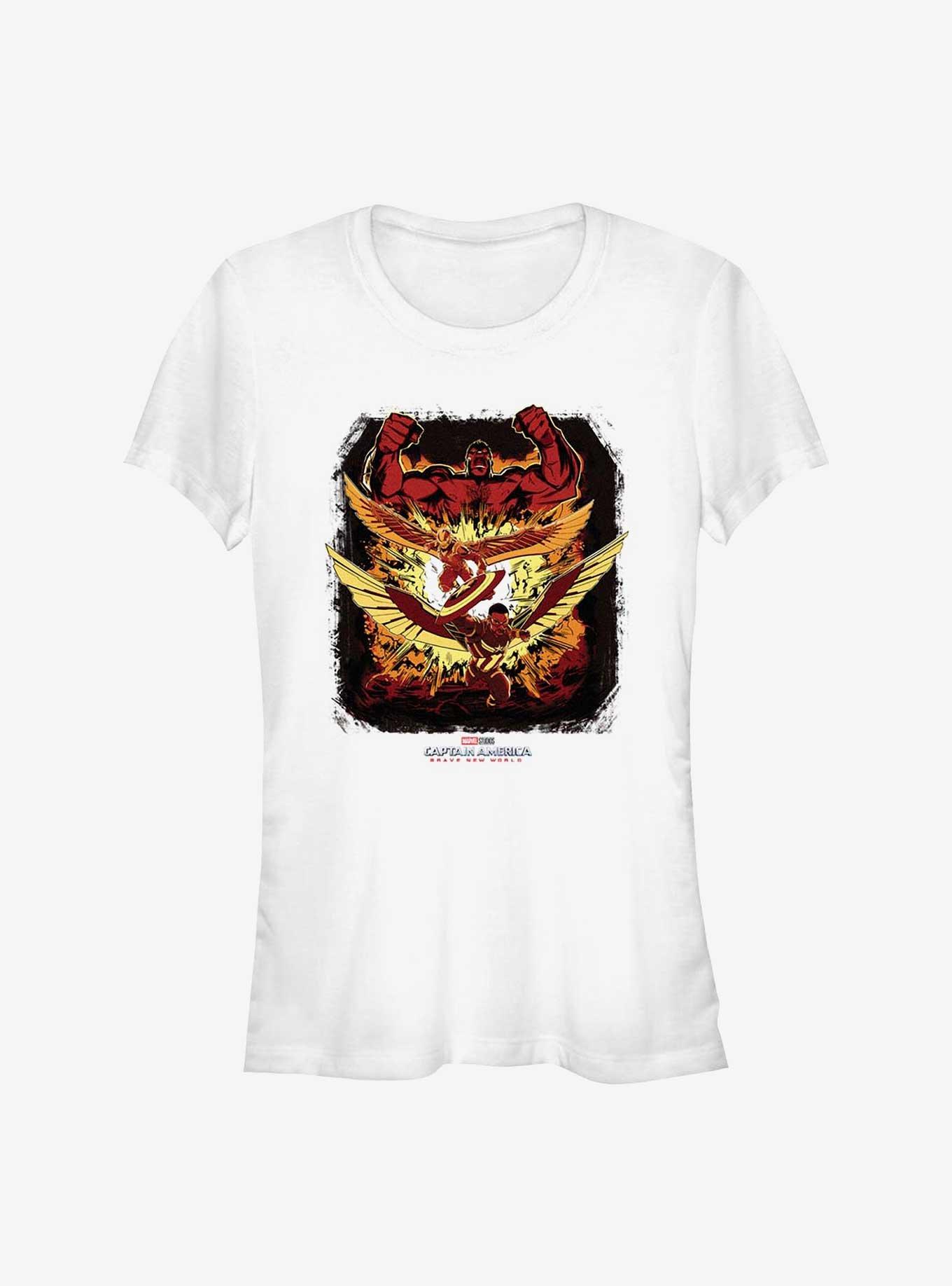 Marvel Captain America: Brave New World Red Hulk With Captain America Girls T-Shirt