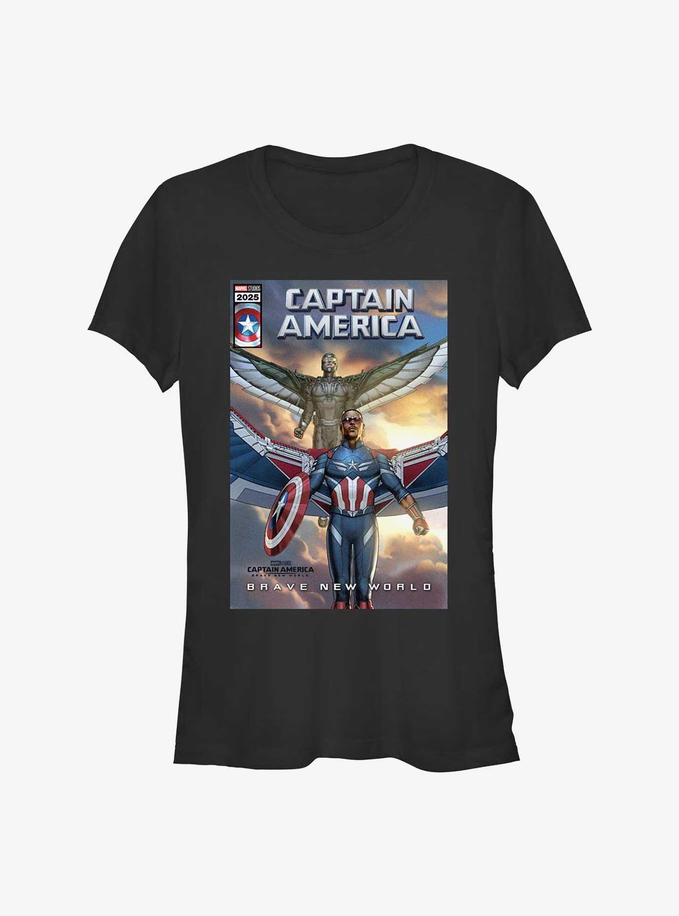 Marvel Captain America: Brave New World New Captain And Falcon Girls T-Shirt, BLACK, hi-res
