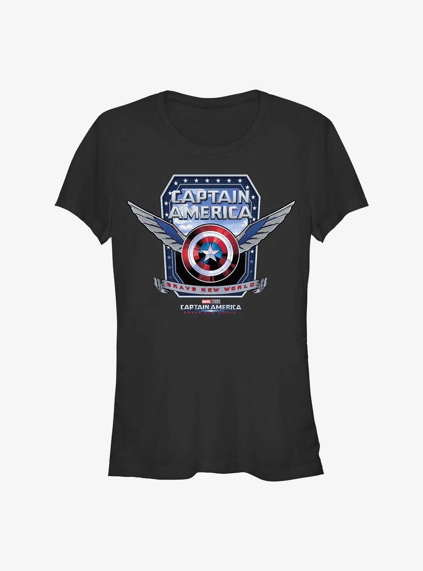 Marvel Captain America: Brave New World Shield Wings Girls T-Shirt, BLACK, hi-res