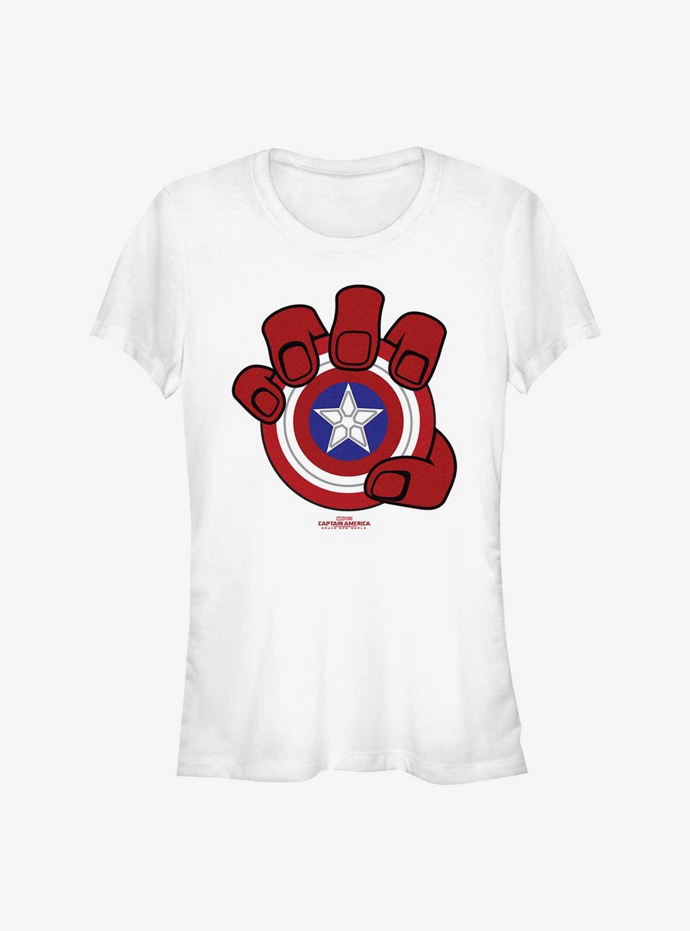 Marvel Captain America: Brave New World Red Hand And Shield Girls T-Shirt, , hi-res