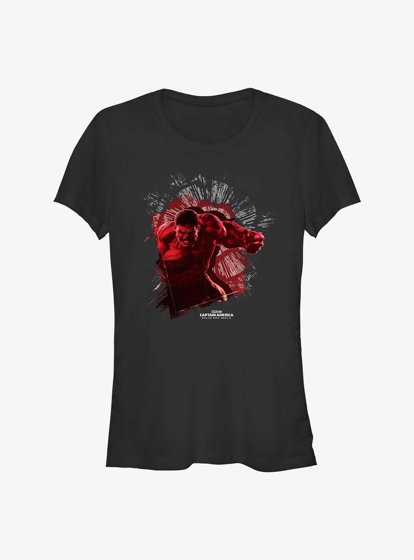 Marvel Captain America: Brave New World Broken Glass Red Hulk Girls T-Shirt, BLACK, hi-res