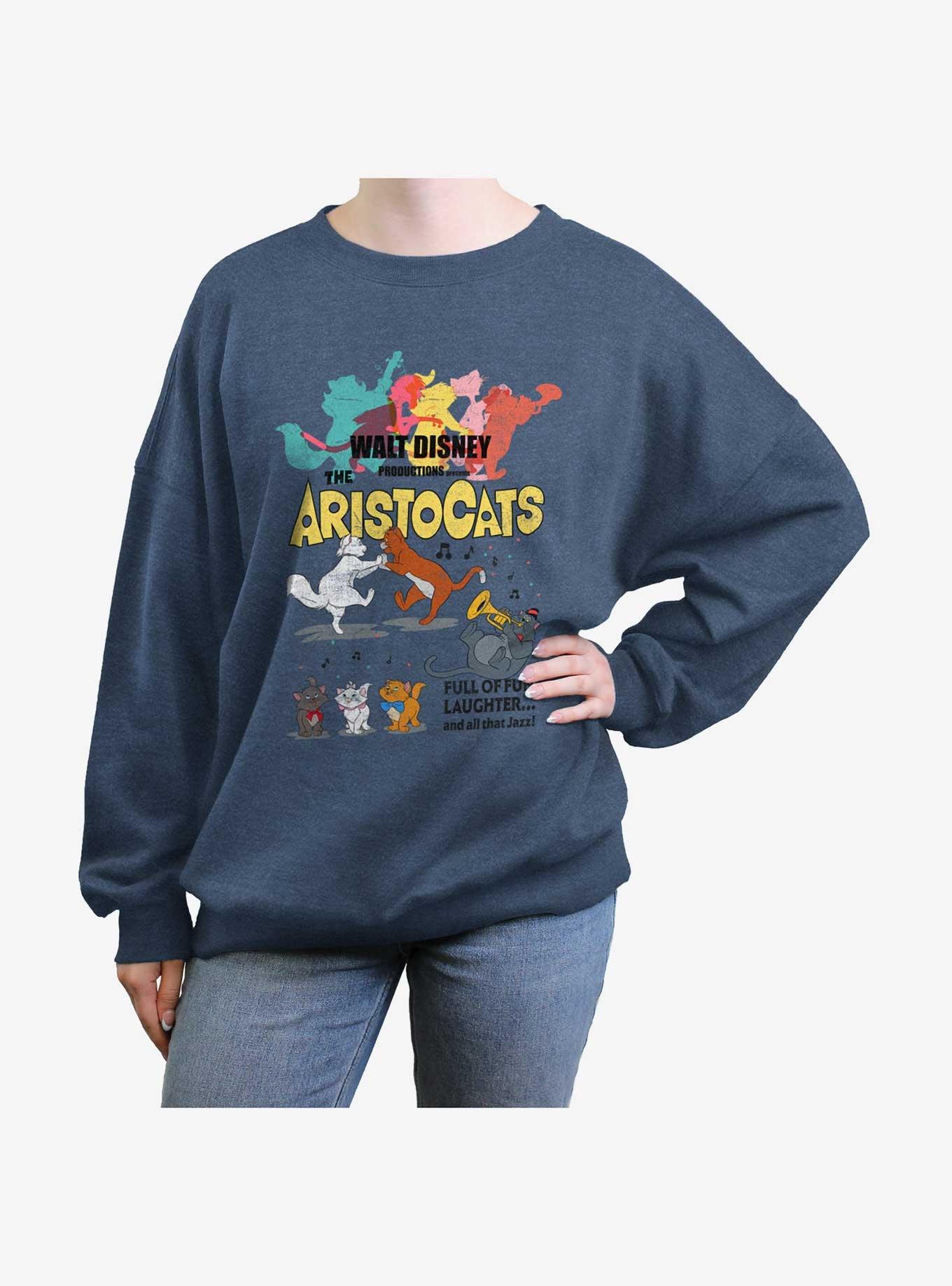 Disney The Aristocats Vintage Poster Womens Oversized Sweatshirt, , hi-res