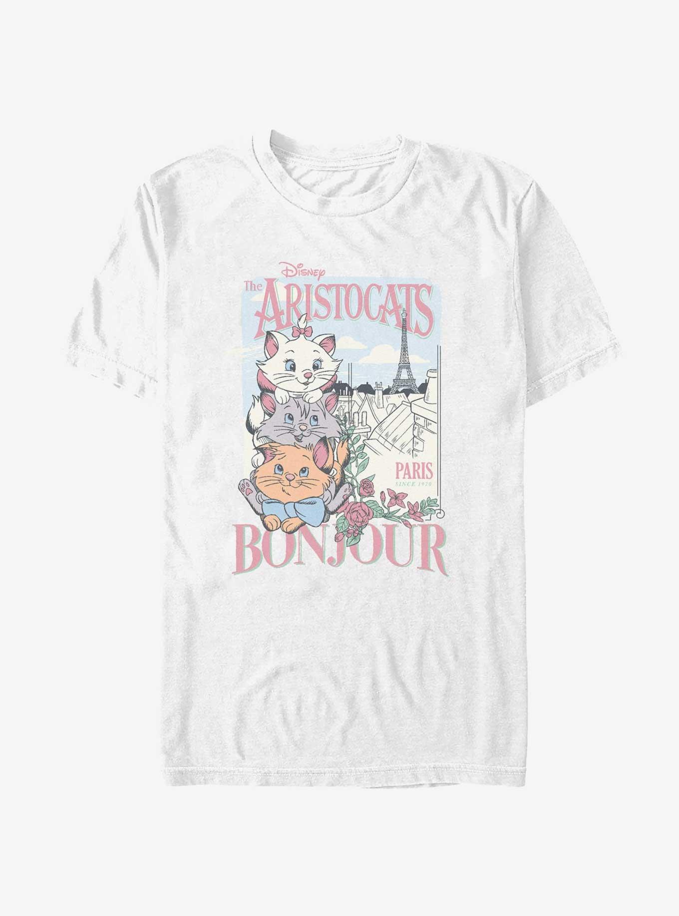 Disney The Aristocats Bonjour Kitten Poster T-Shirt, WHITE, hi-res