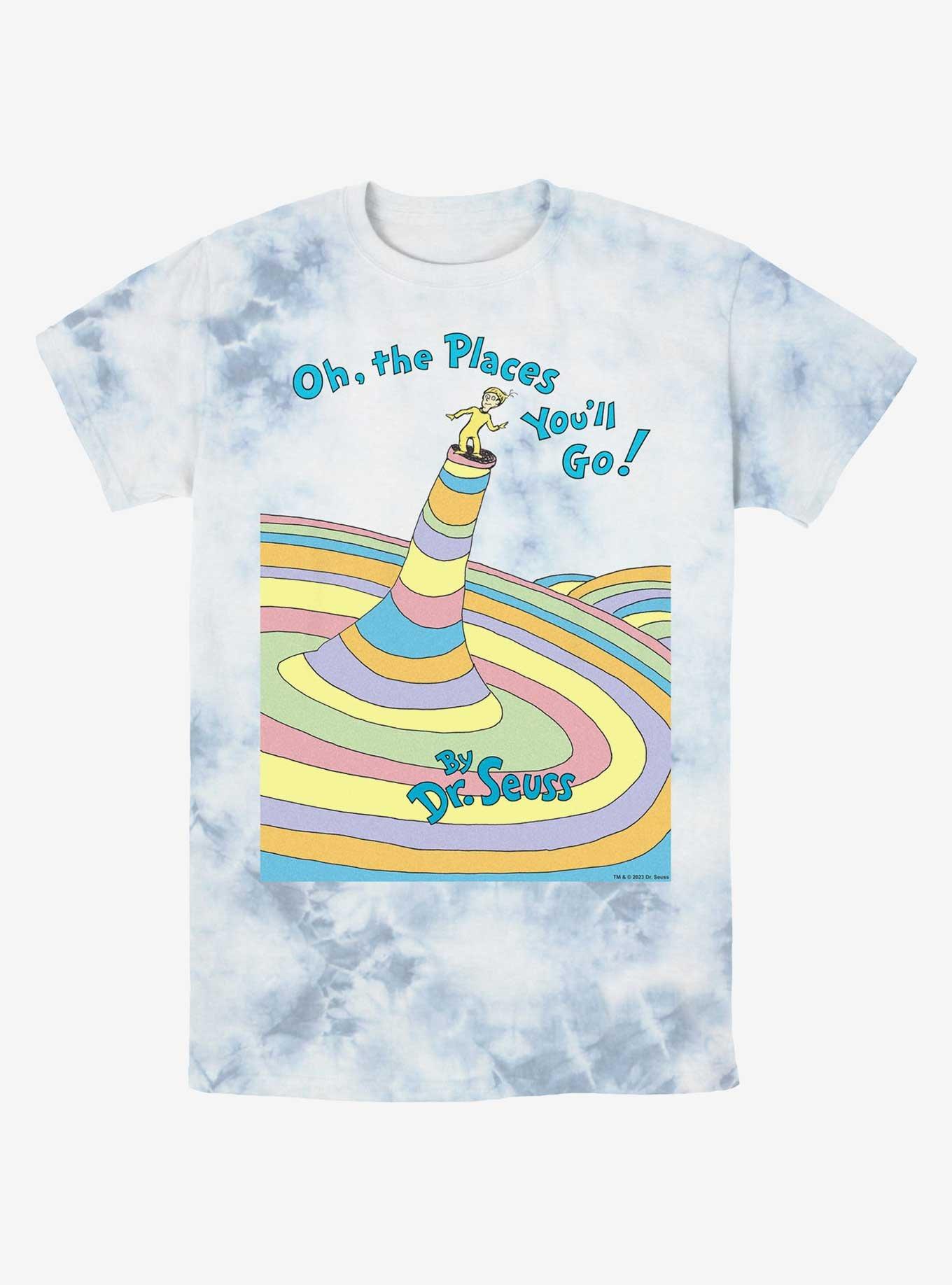 Dr. Seuss Oh The Places You'll Tie-Dye T-Shirt, WHITEBLUE, hi-res
