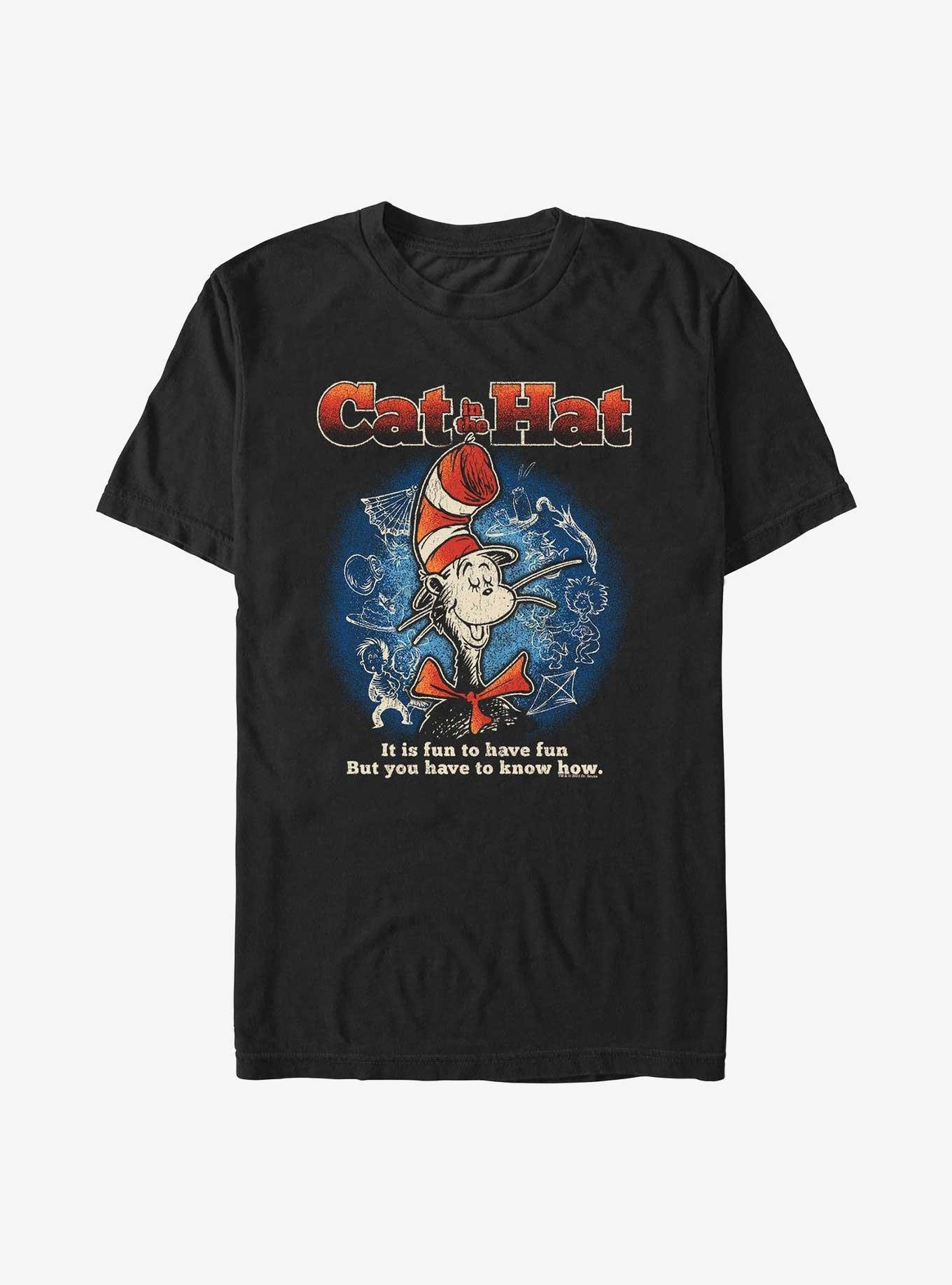Dr. Seuss The Cat In The Hat Fun To Have Fun T-Shirt, BLACK, hi-res