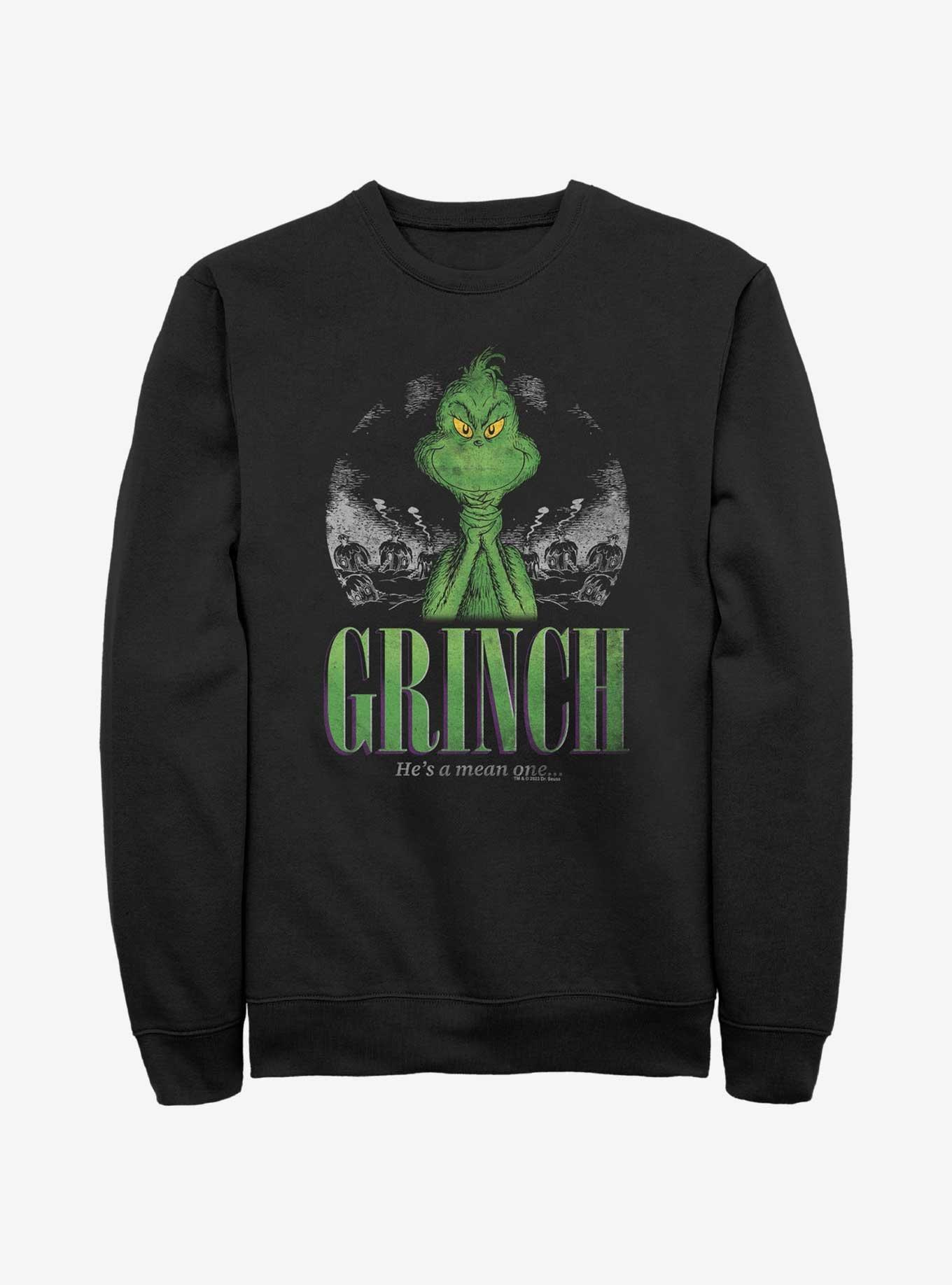 Dr. Seuss The Grinch He'S A Mean One Sweatshirt, BLACK, hi-res