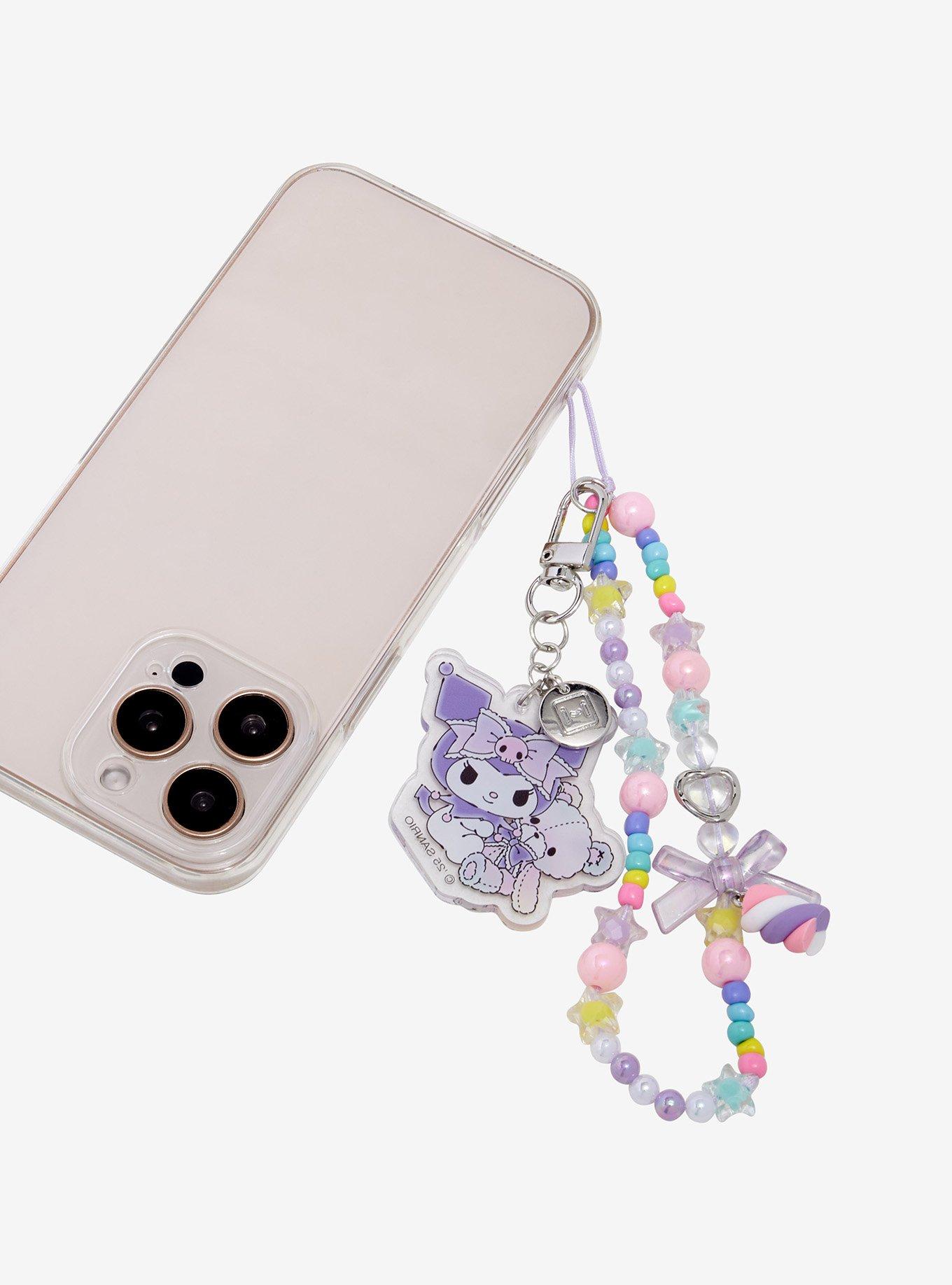 Kuromi Pastel Bear Beaded Phone Charm Hot Topic Exclusive, , hi-res
