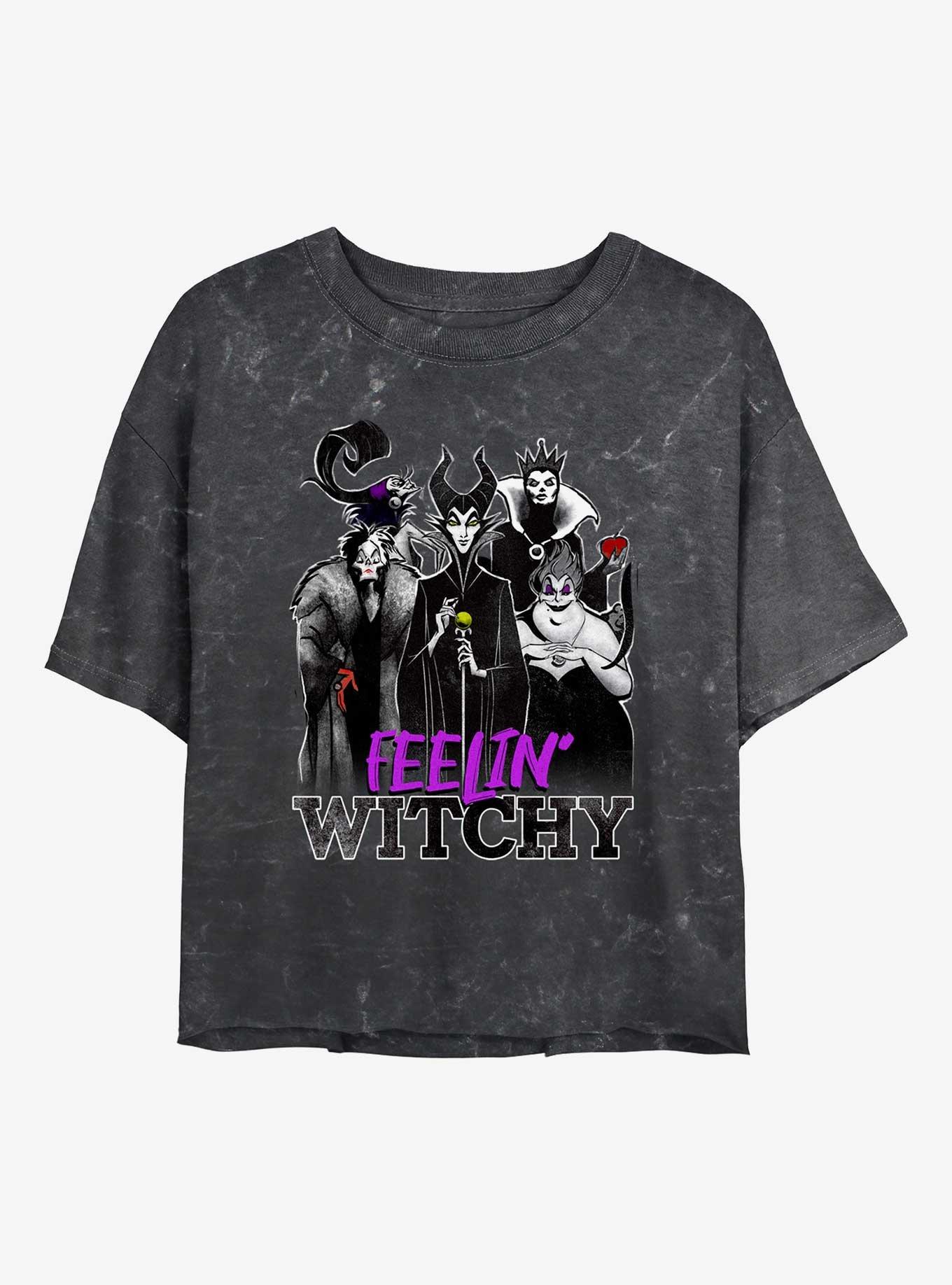 Disney Villains Villainous Witches Mineral Wash Womens Crop T-Shirt, , hi-res