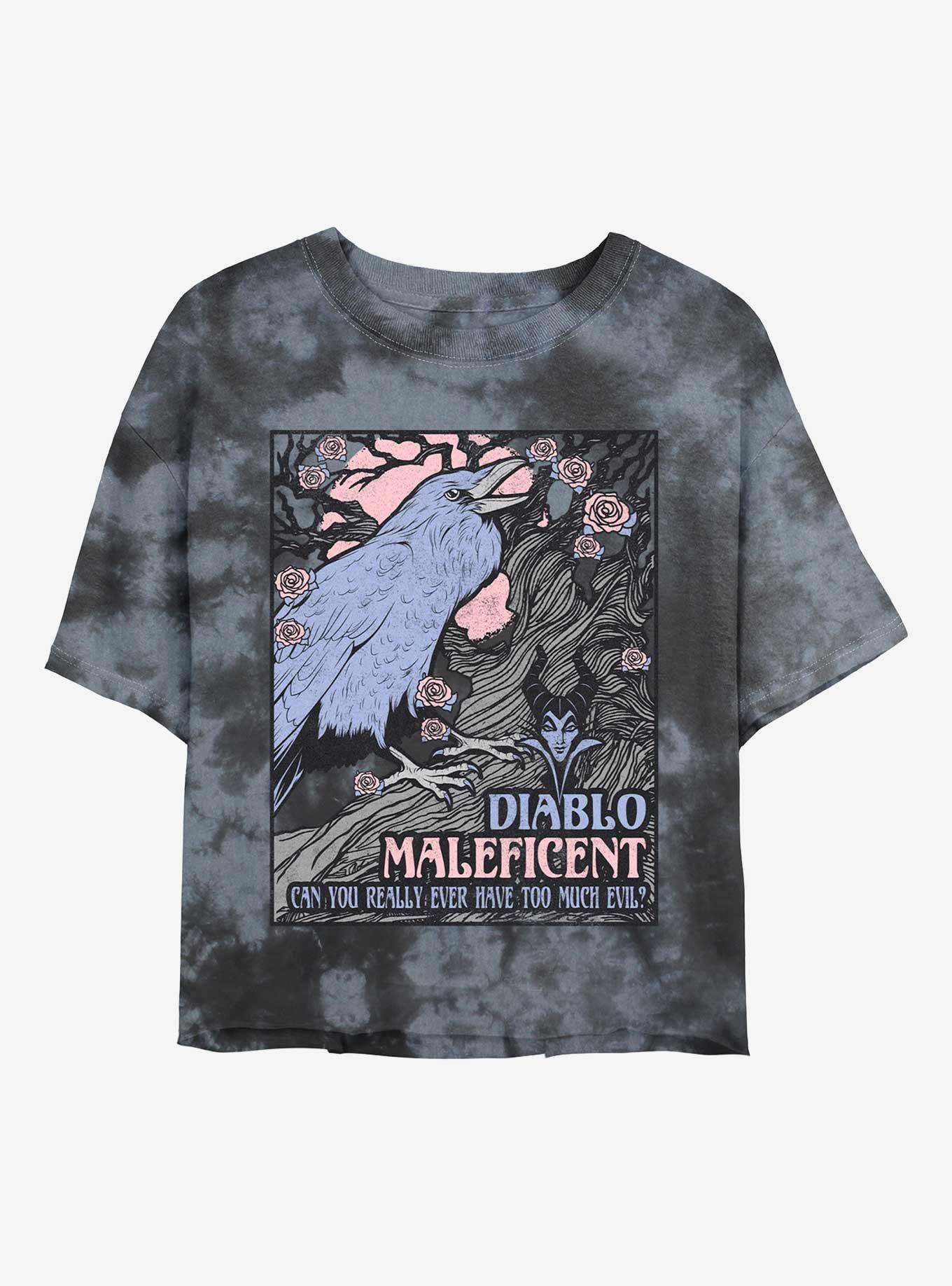 Disney Villains Too Much Evil Tie-Dye Womens Crop T-Shirt, , hi-res