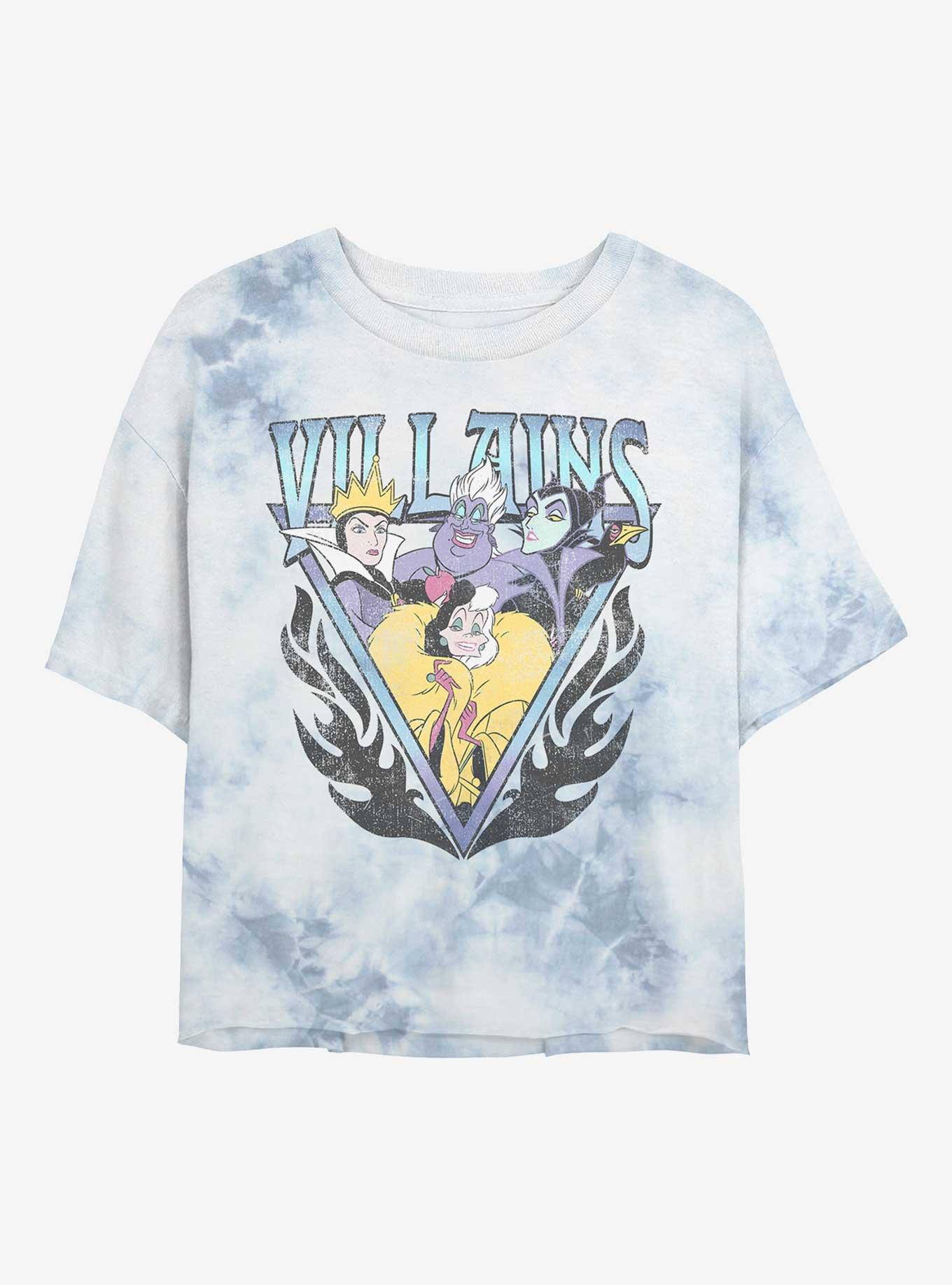 Disney Villains Trio Tie-Dye Womens Crop T-Shirt, , hi-res