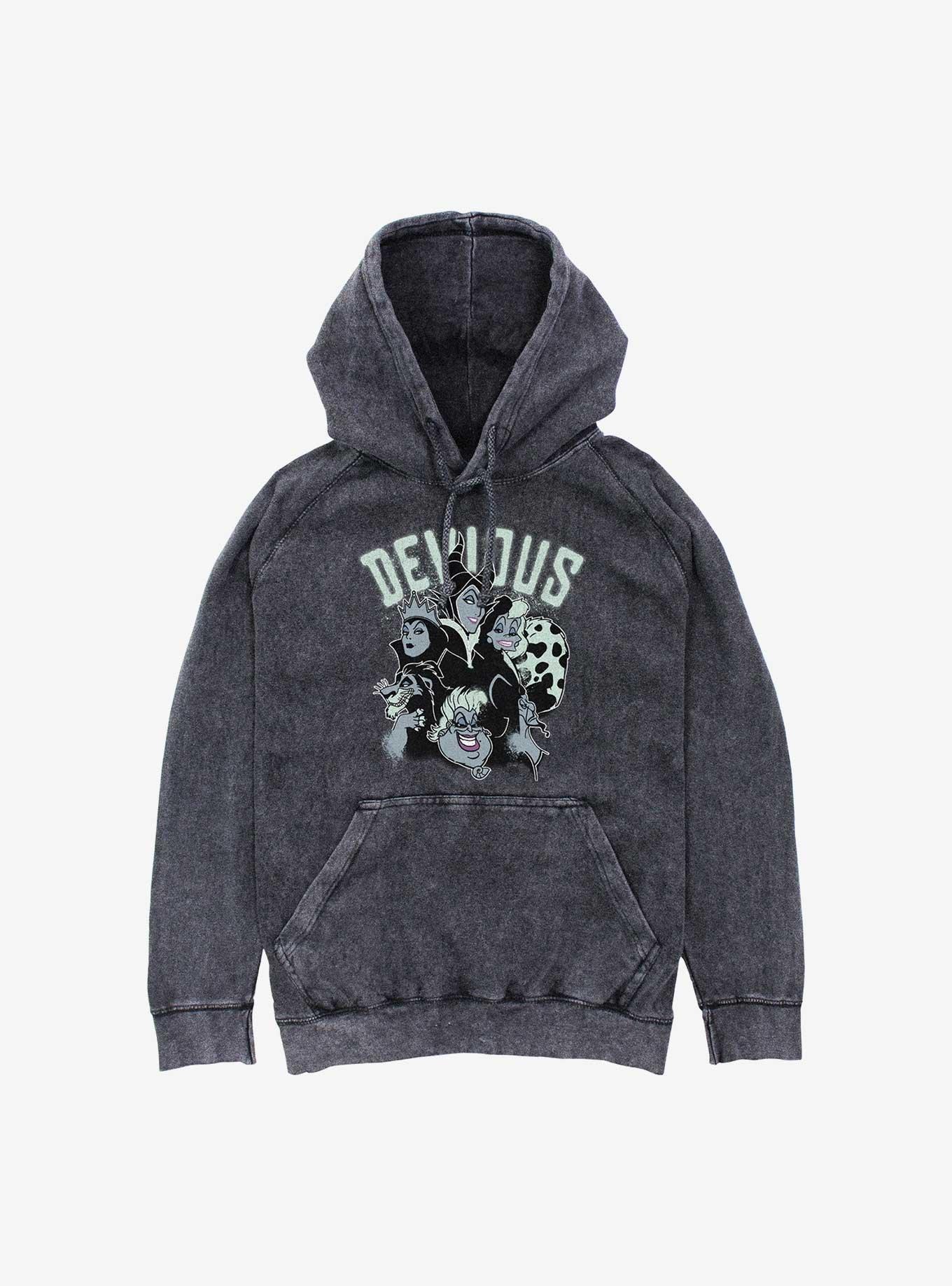 Disney Villains Devious Villain Graffiti Mineral Wash Hoodie, , hi-res