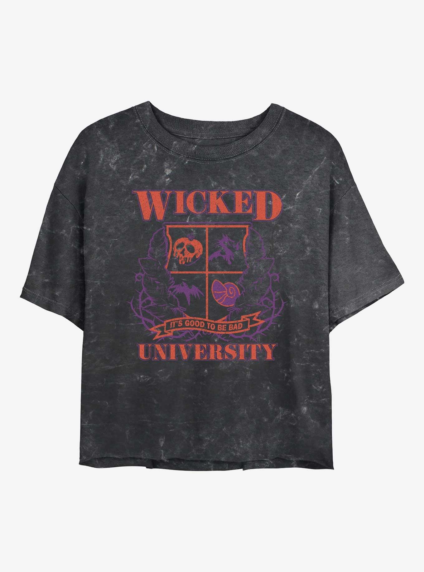Disney Villains Wicked University Mineral Wash Womens Crop T-Shirt, , hi-res