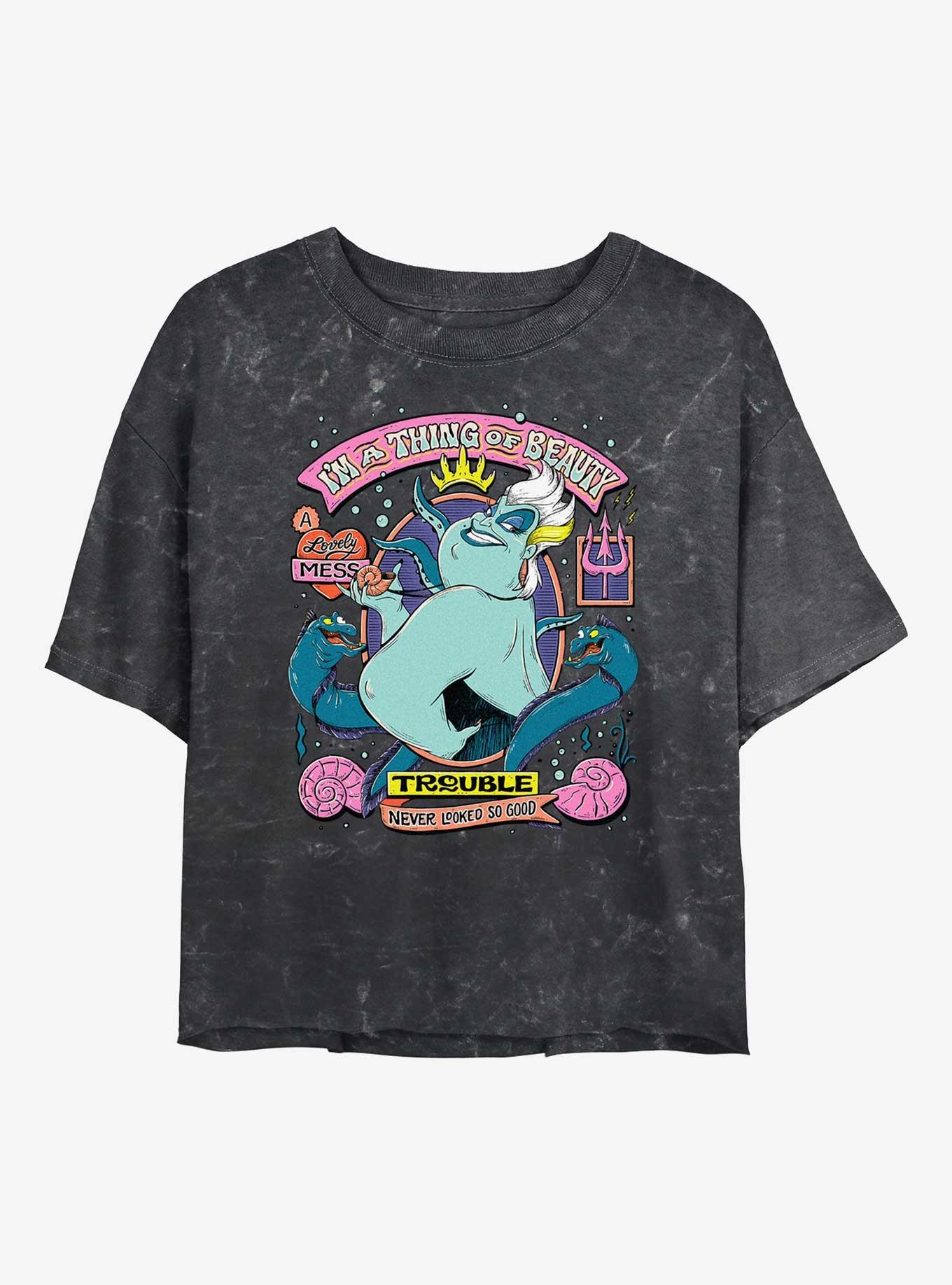 Disney Villains Thing Of Beauty Mineral Wash Womens Crop T-Shirt