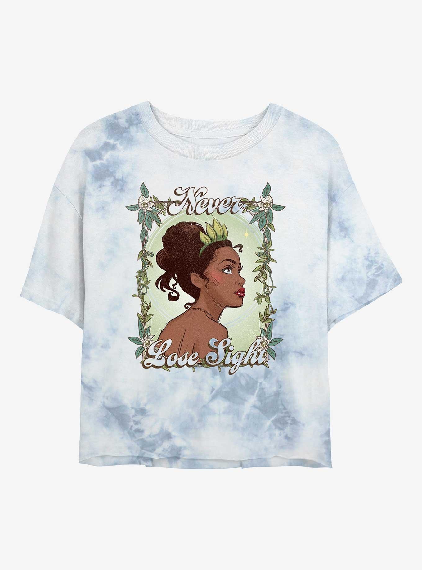 Disney The Princess And The Frog Tiana Never Lose Sight Tie-Dye Womens Crop T-Shirt, , hi-res