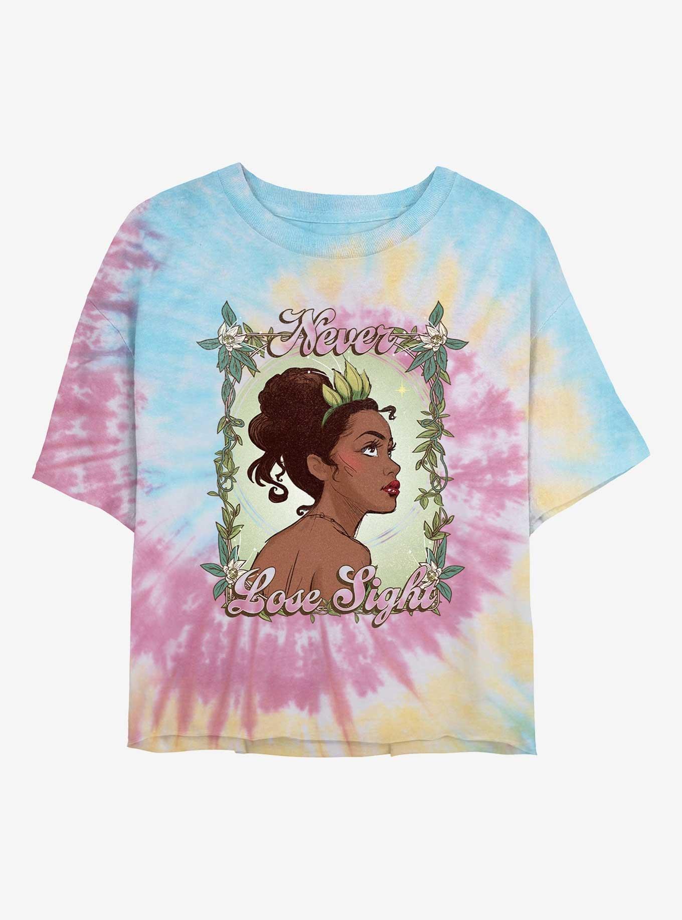 Disney The Princess And Frog Tiana Never Lose Sight Tie-Dye Womens Crop T-Shirt