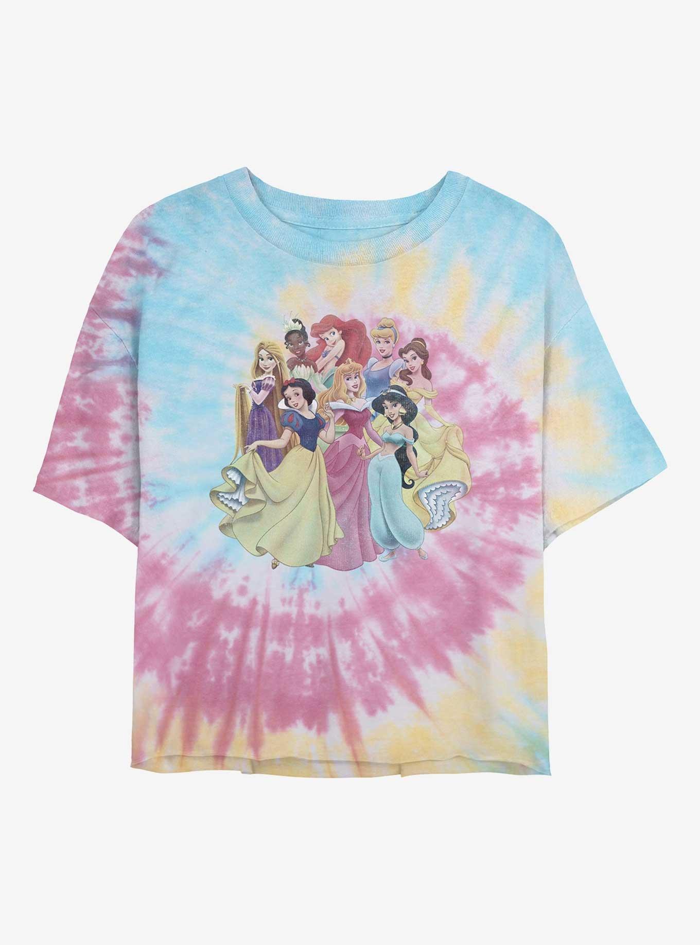 Disney Princesses Princess Club Tie-Dye Womens Crop T-Shirt, , hi-res