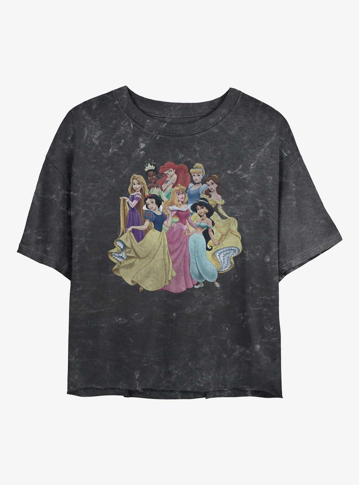 Disney Princesses Princess Club Mineral Wash Womens Crop T-Shirt, , hi-res