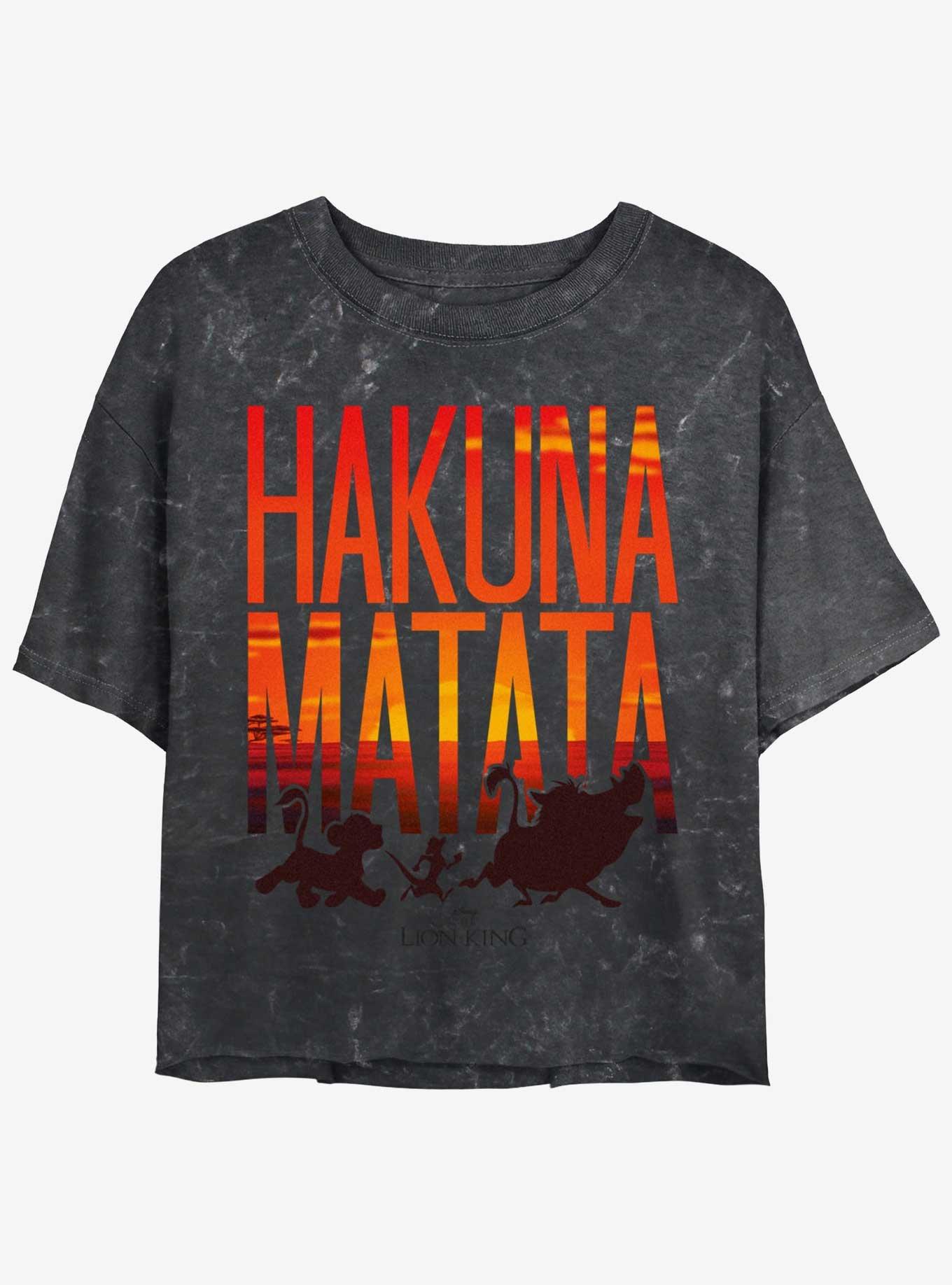 Disney The Lion King Sunset Matata Mineral Wash Womens Crop T-Shirt, , hi-res