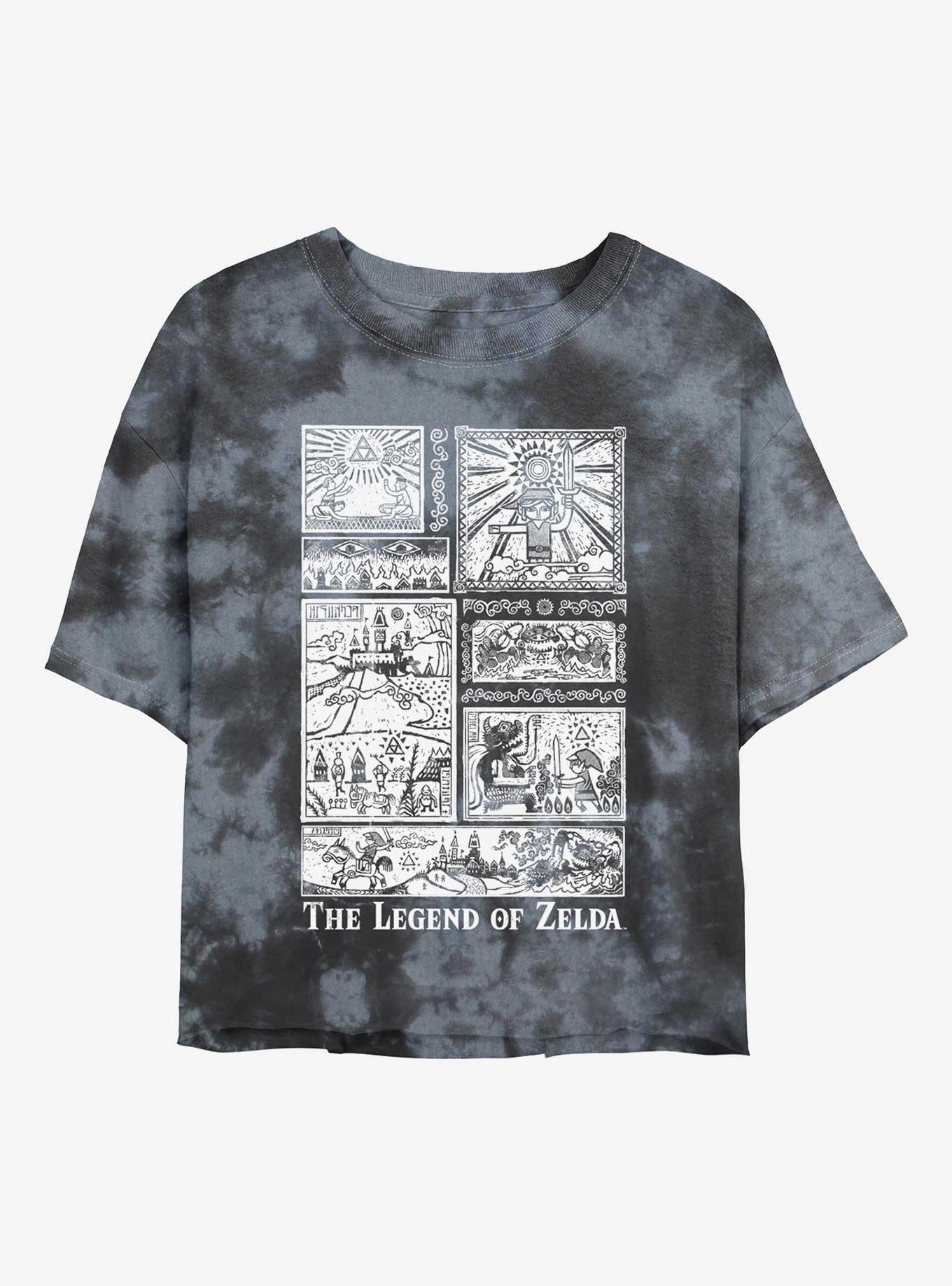 The Legend Of Zelda The Legend Told Comp Tie-Dye Womens Crop T-Shirt, , hi-res