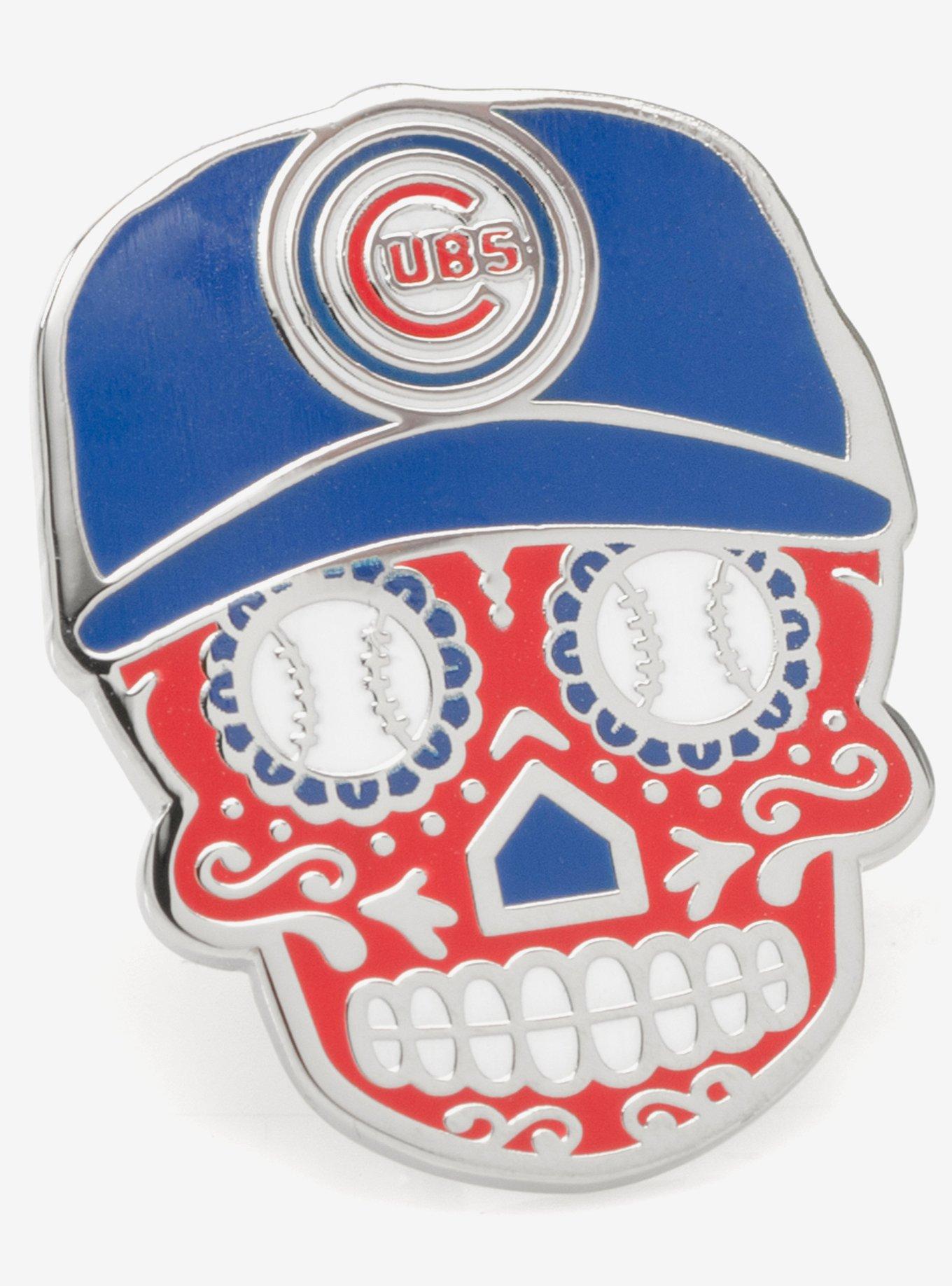 Chicago Cubs Sugar Skull Lapel Pin, , hi-res