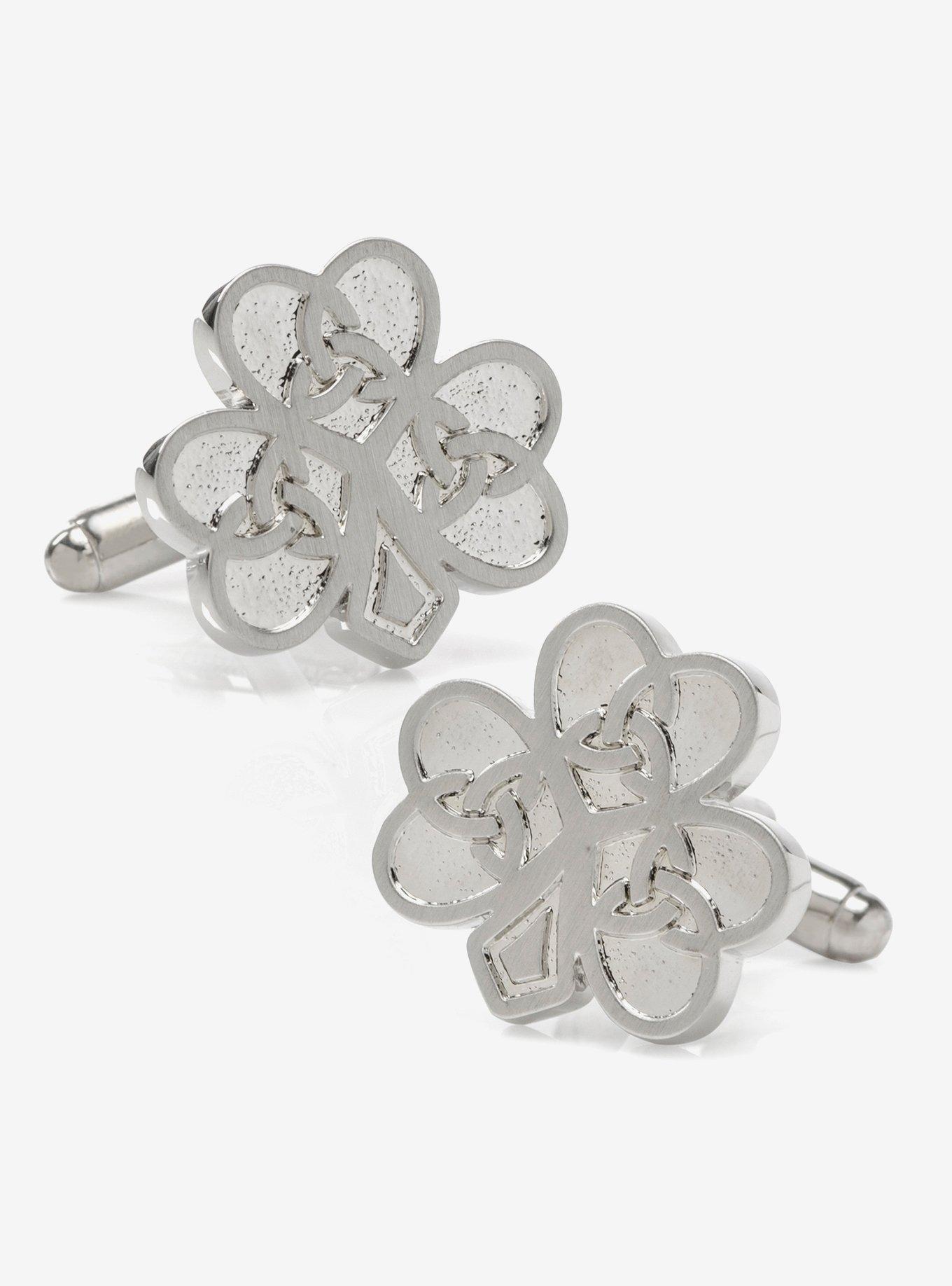 Celtic Knot Shamrock Cufflinks, , hi-res
