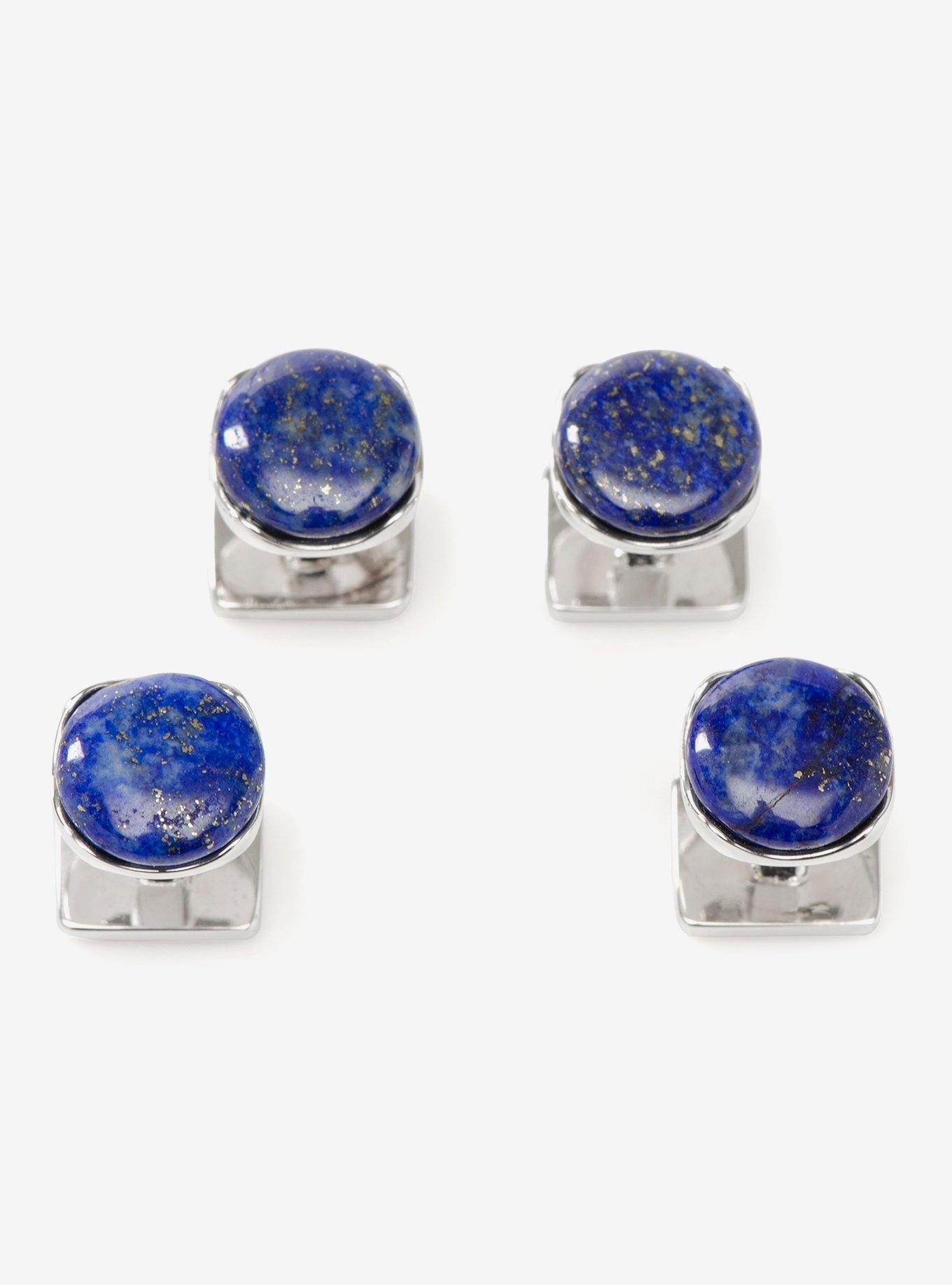 Sterling Silver Classic Formal Lapis Studs, , hi-res