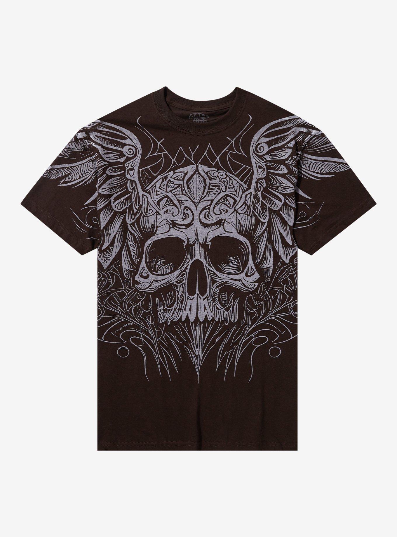 Winged Carved Skull T-Shirt By Call Your Mother, , hi-res