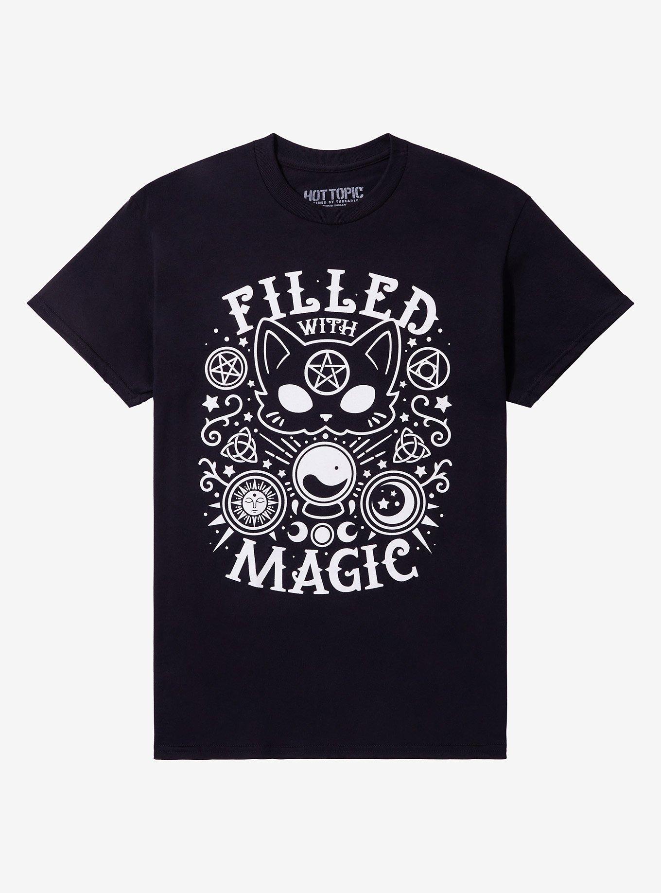 Cat Filled With Magic T-Shirt By Snouleaf, BLACK, hi-res