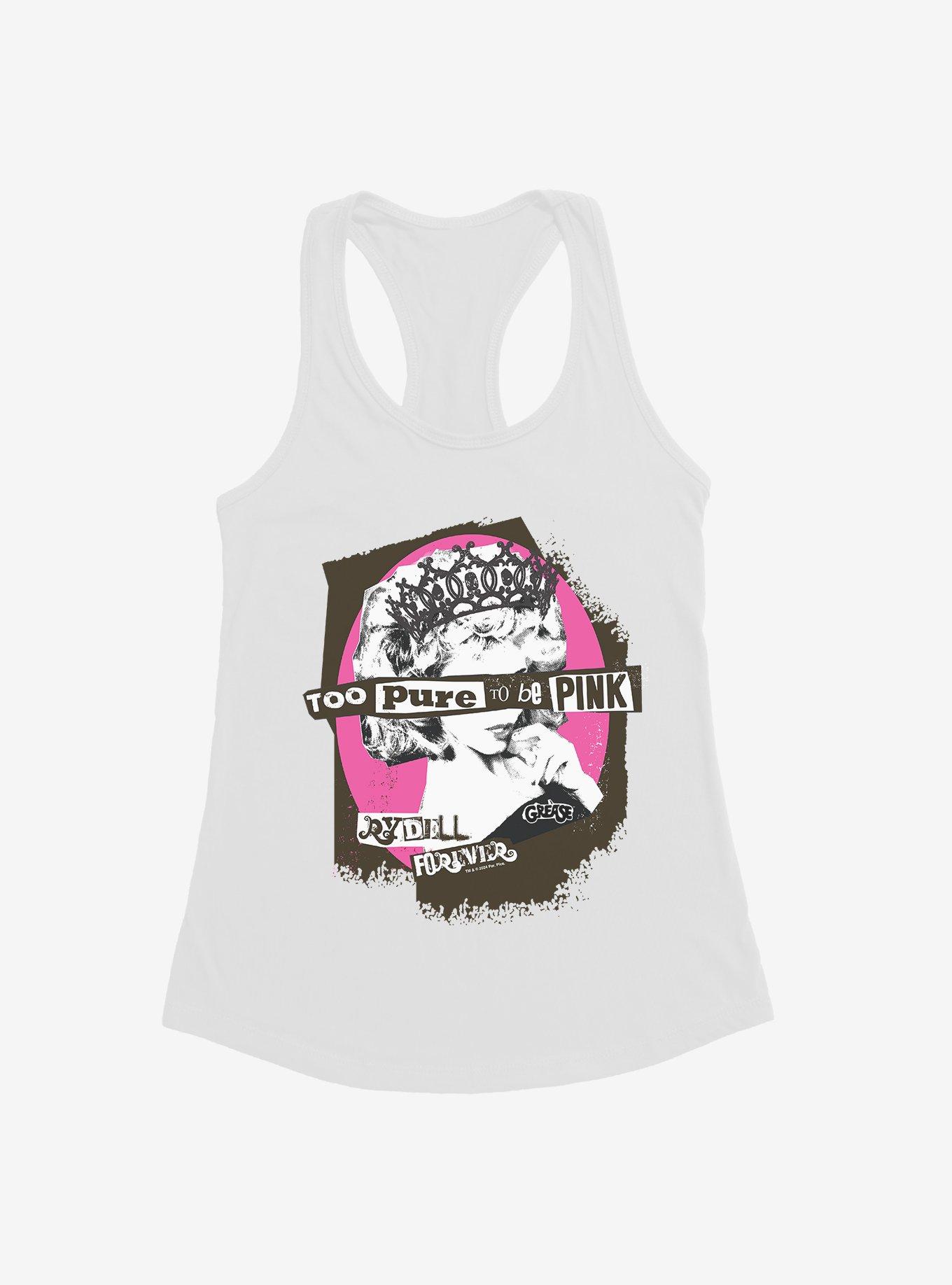 Grease Too Pure To Be Pink Womens Tank Top, WHITE, hi-res